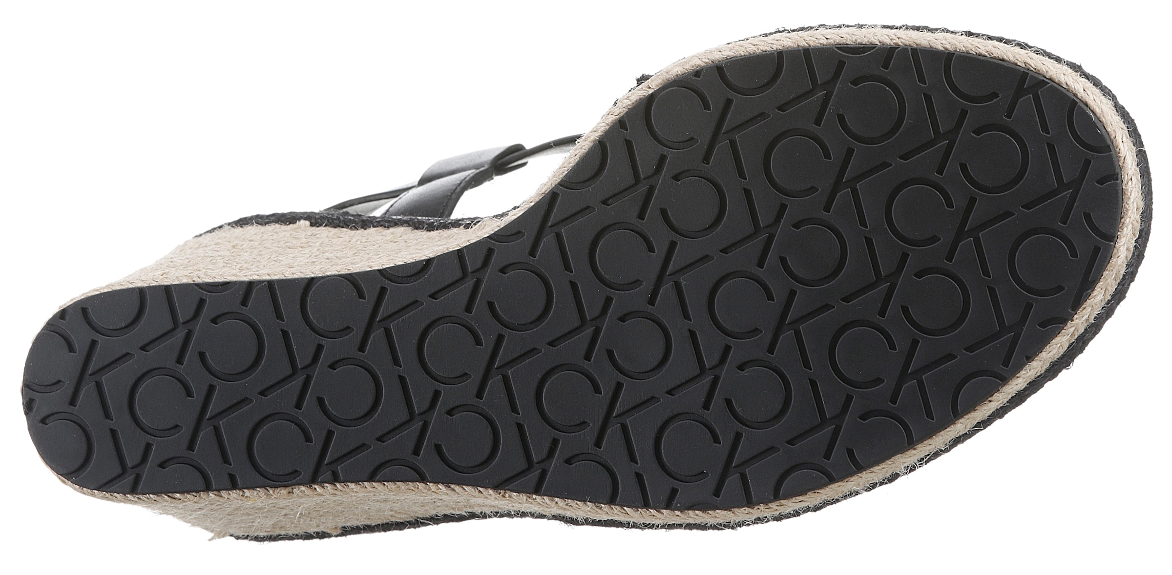 Calvin Klein Sandalette »WIRA 5C *I«, mit Bast bezogenem Keilabsatz