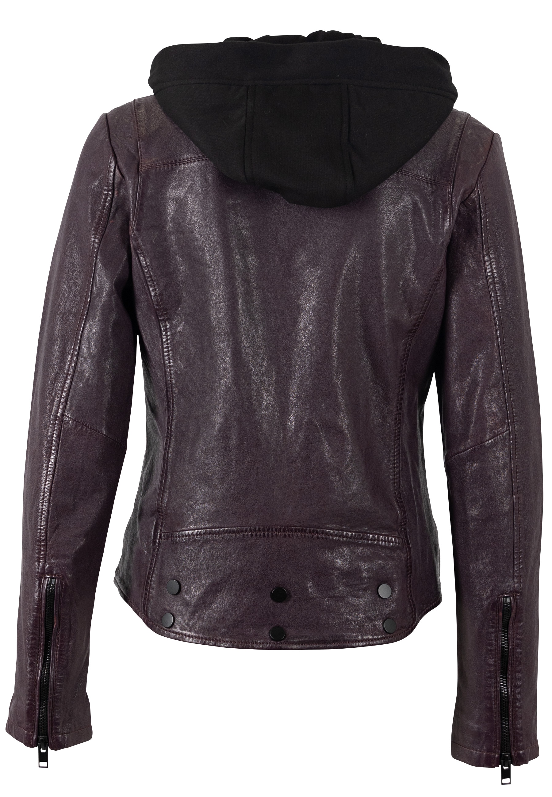 Mauritius Lederjacke »MWTary SF«, mit Kapuze, mit Jerseykapuze und Reverskragen, Slim Fit