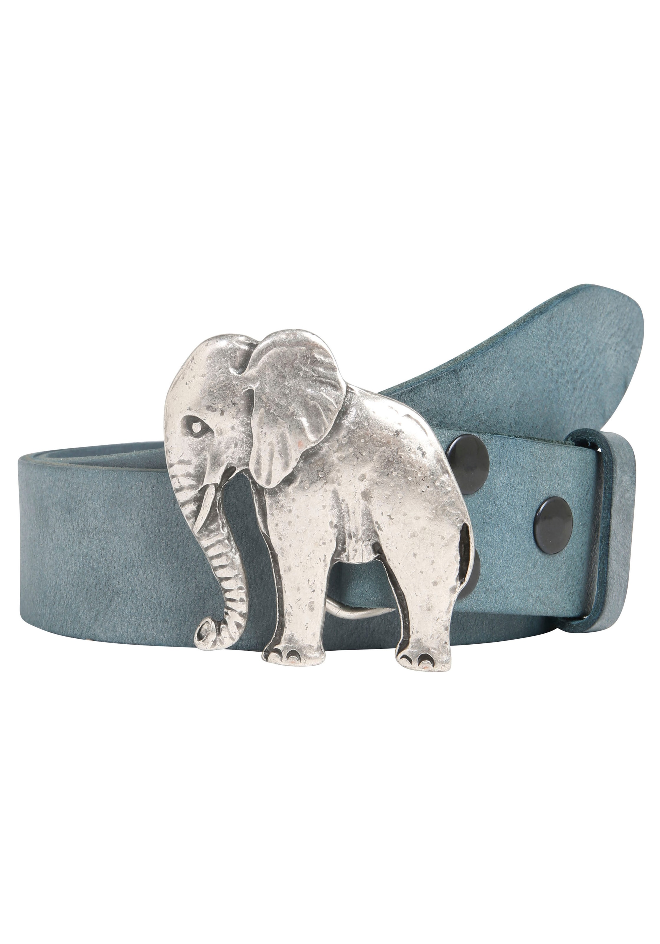 Ledergürtel, mit austauschbarer Schließe »Elefant«