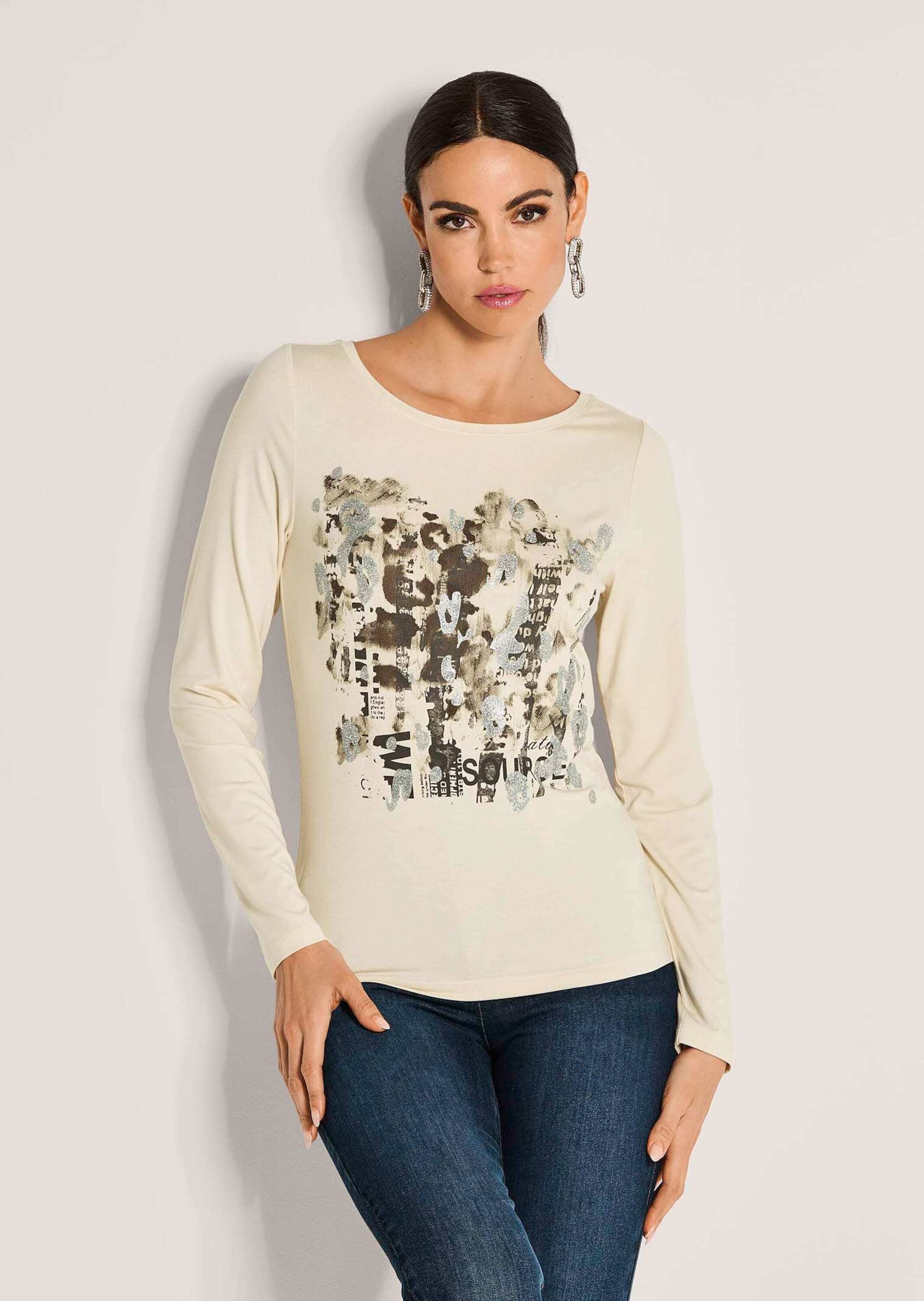 Thumbnail - MADELEINE Langarmshirt "Blusenshirt Glamouröses Oberteil mit Straßakzenten"