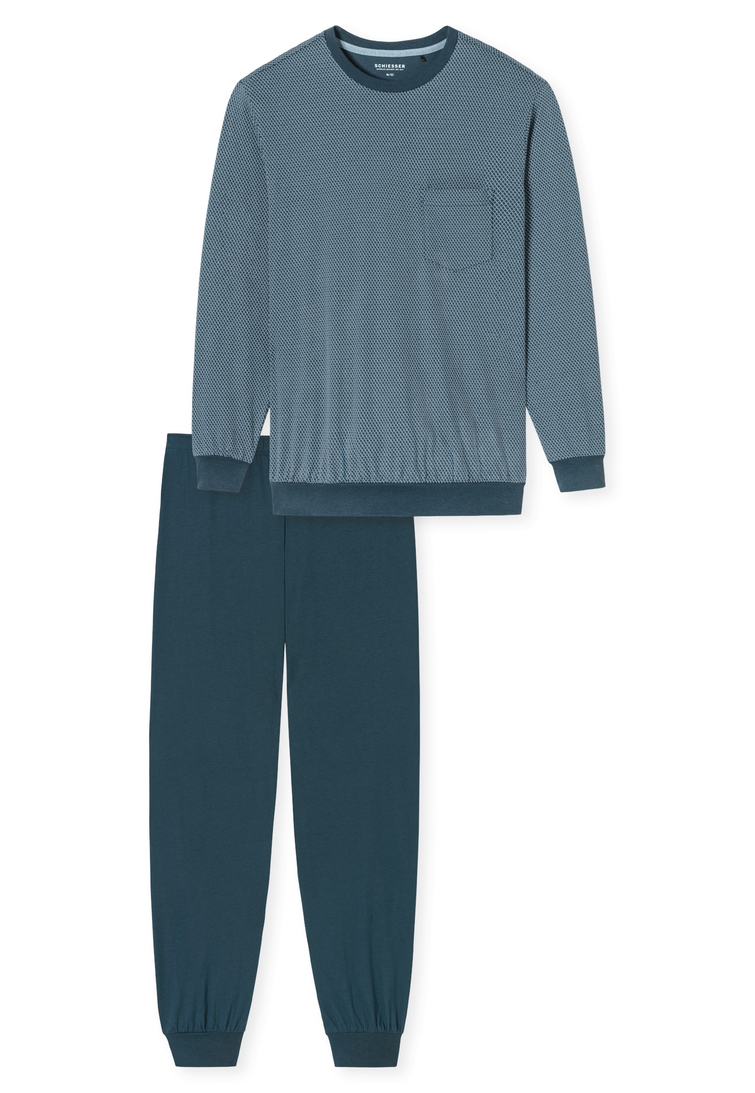 Schiesser Schlafanzug »Comfort Essentials«, (2 tlg.), mit angenehmen Bündchen