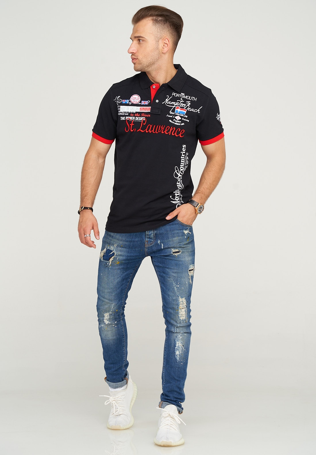 behype Poloshirt »LANAY«, mit sportiver Stickerei