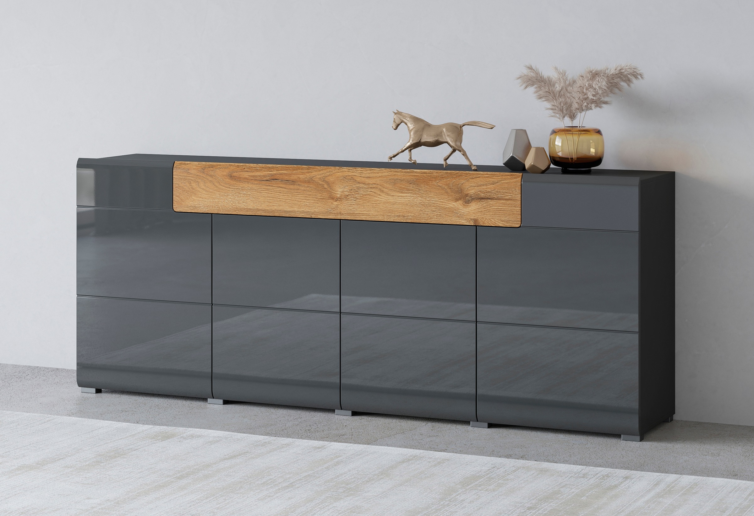 OTTO home Sideboard "Toledo,Breite 208cm,moderne Kommode mit dekorative Frä günstig online kaufen