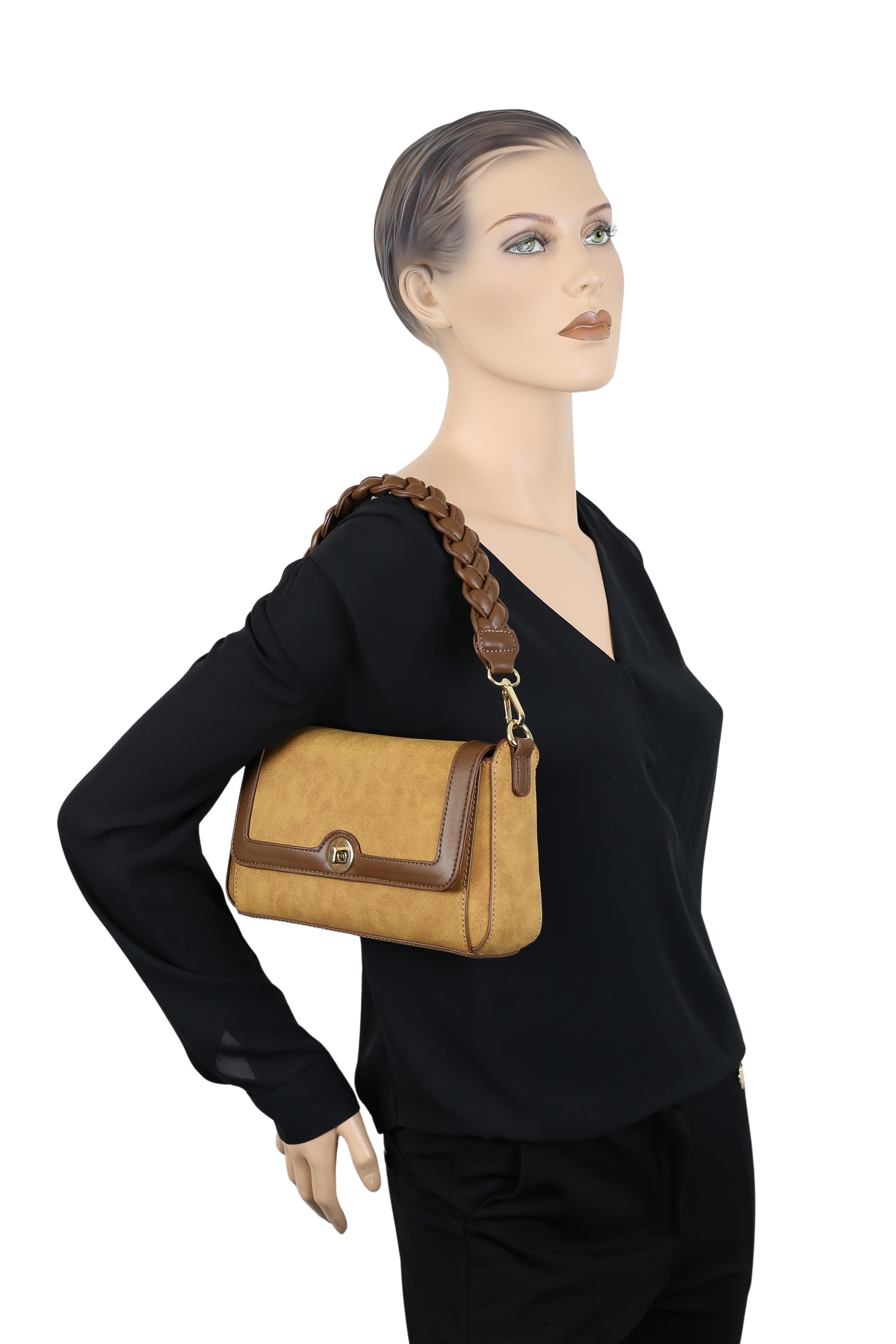 COLLEZIONE ALESSANDRO Schultertasche »Brown«, mit Flechtung
