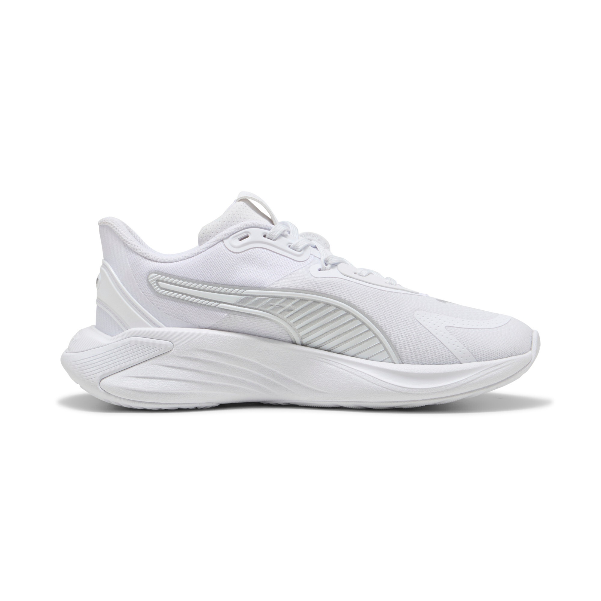 Trainingsschuh PUMA "PWR HYBRID TR WNS", Damen, Gr. 38, weiß (puma weiß, puma silber), Textil, Schuhe, PROFOAM-Dämpfung, abriebfeste Gummilaufsohle 3