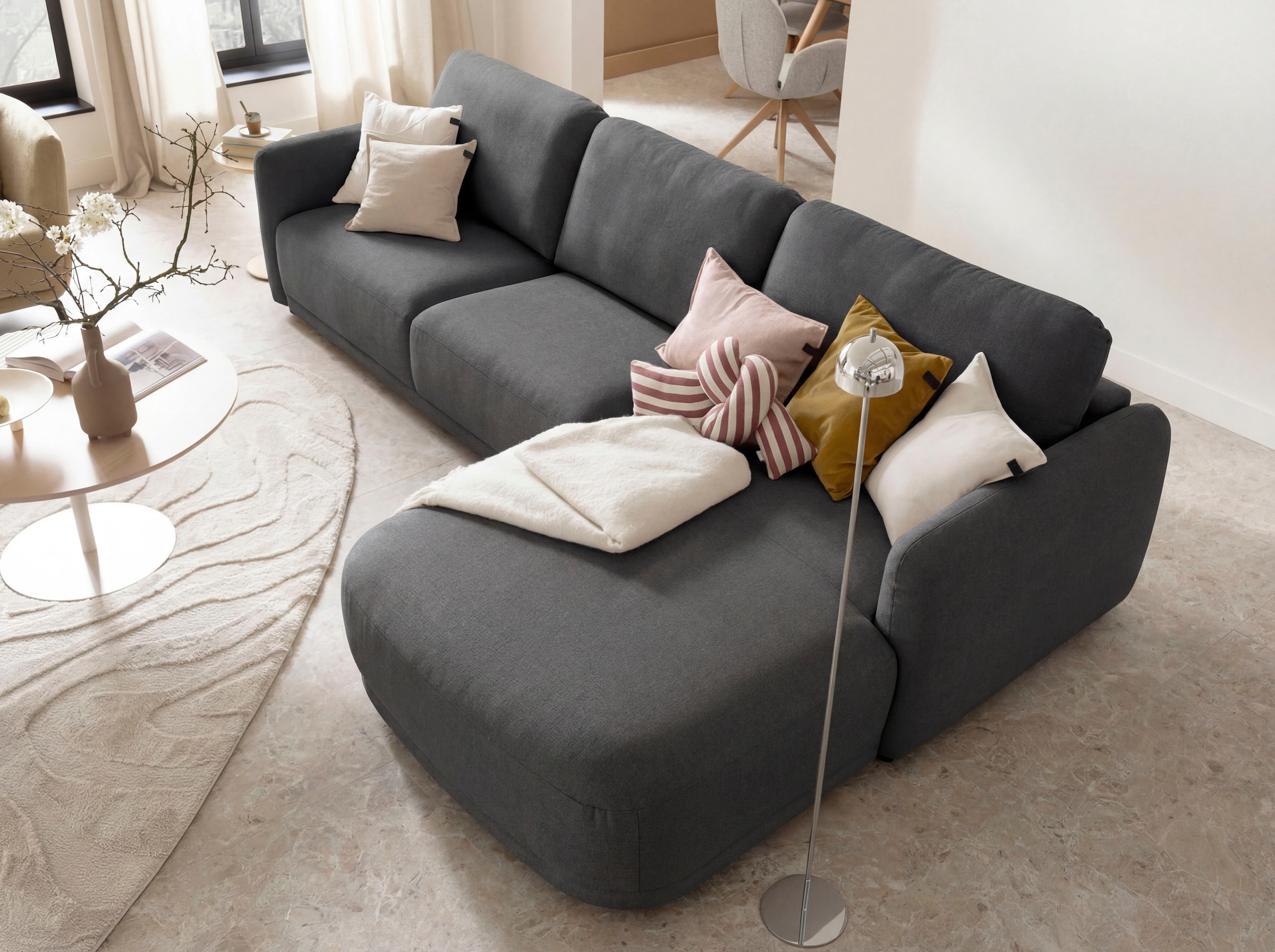 SCHÖNER WOHNEN-Kollektion Ecksofa »Wonder, Organische Eck-Lounge für dein Zuhause« Sanfte Kurven, Kammerkissen-Komfort & maximale Entspannung