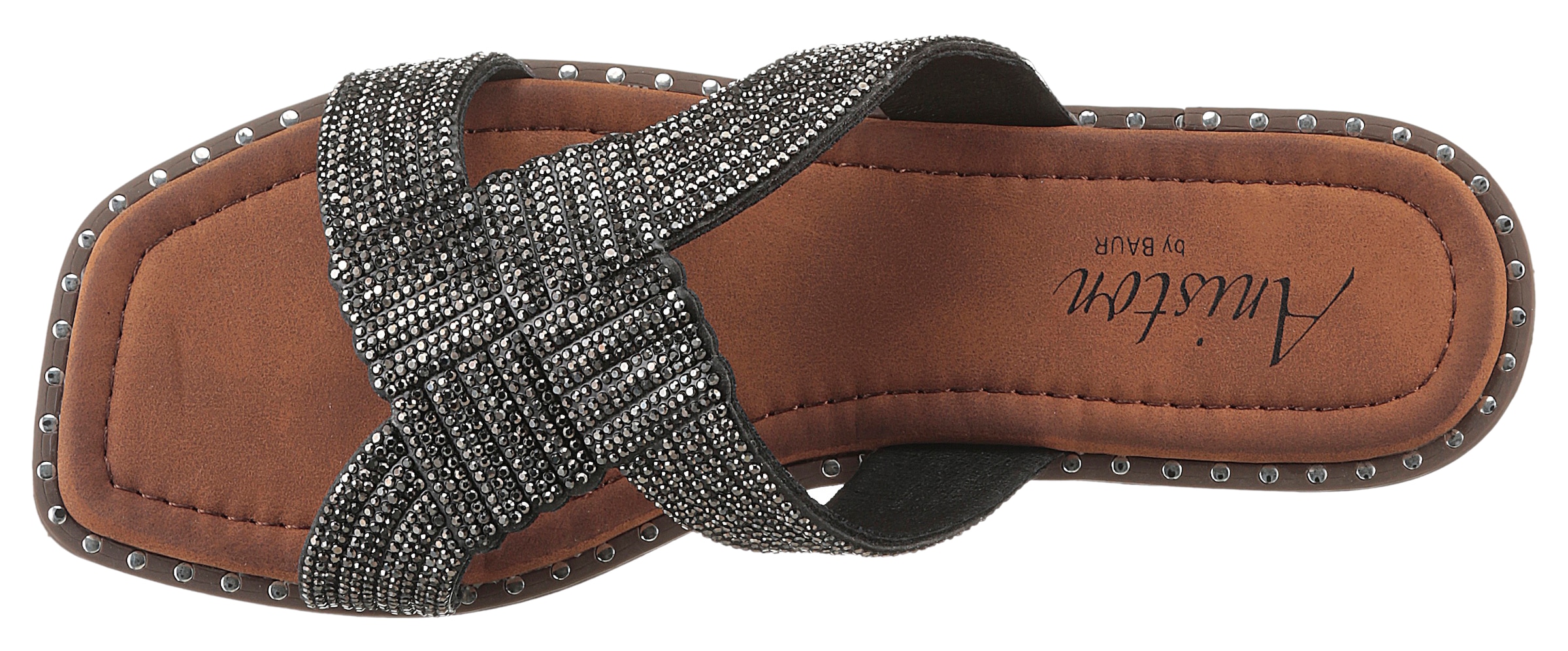 Aniston SHOES Pantolette, Flat, Sommerschuh, Strandschuh, Glitzersteine - NEUE KOLLEKTION