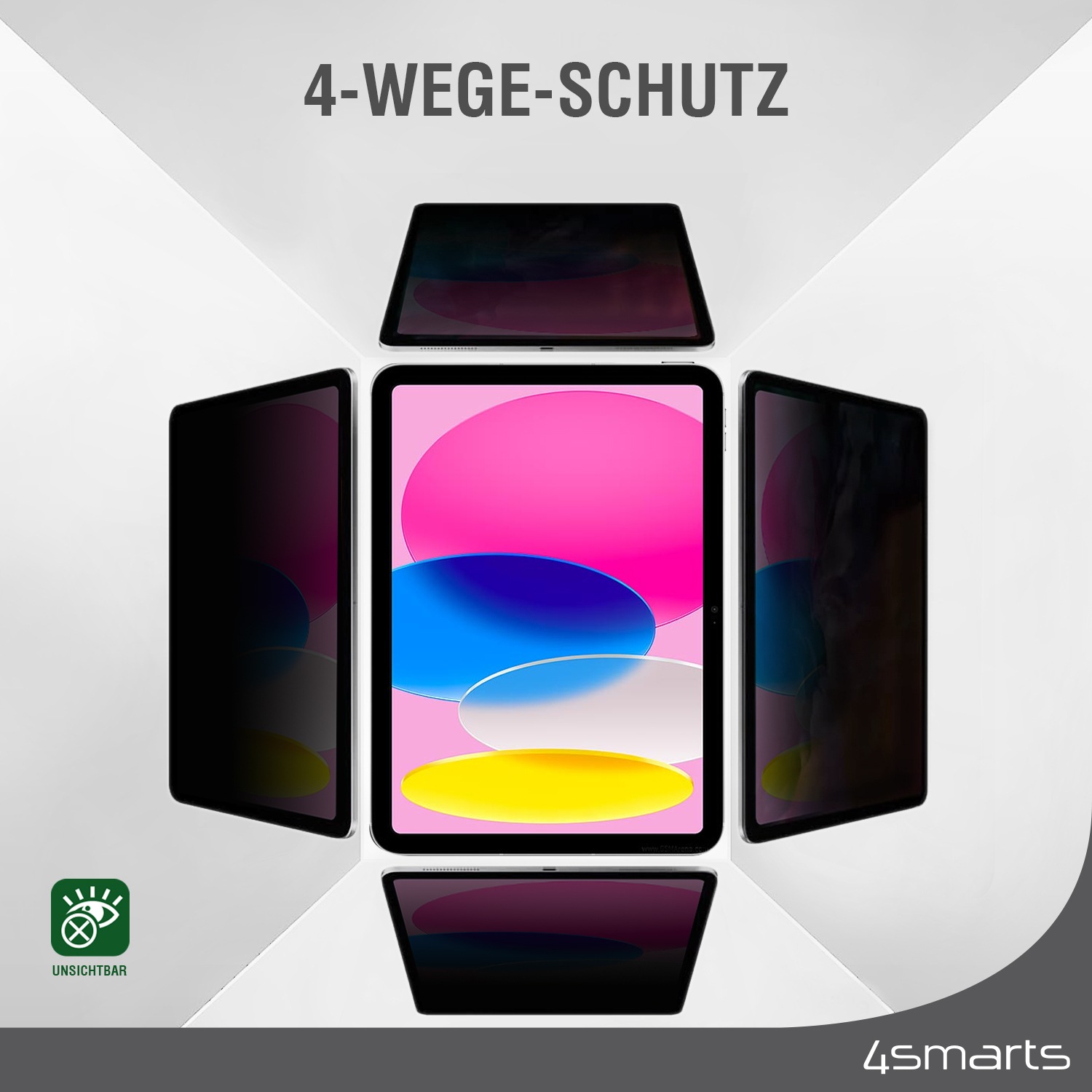 4smarts Displayschutzfolie »Magnetic Privacy Filter«, für Apple iPad Pro 11, Blickschutz Magnetbefestigung Case Friendly