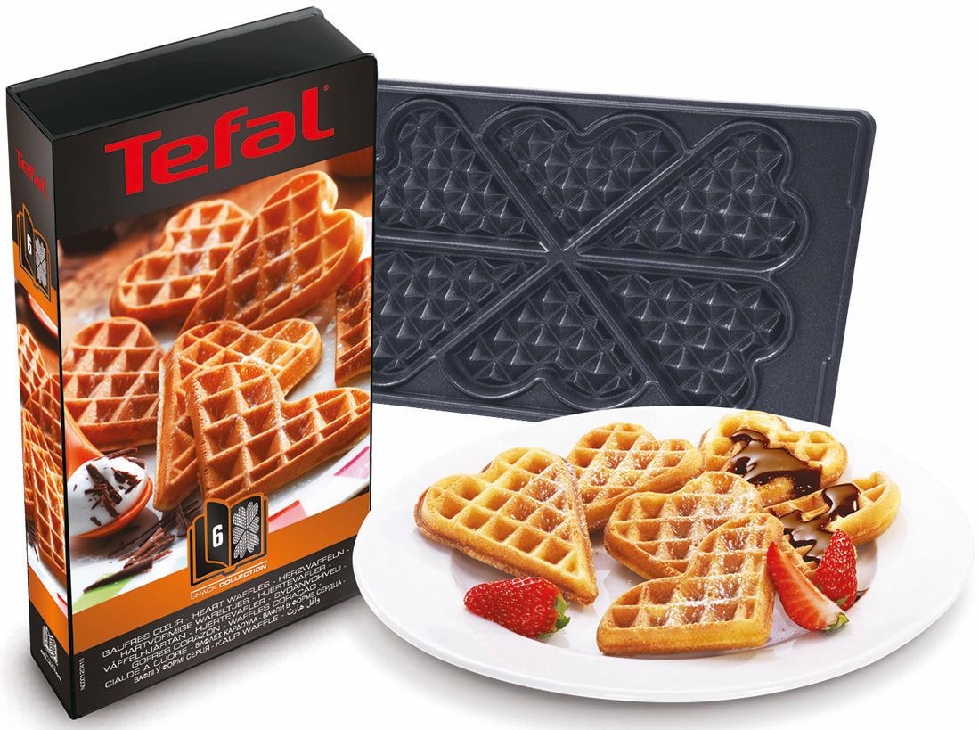 Tefal Herzwaffelplatten »XA8006«, Metall, passend für Tefal SW852D Snack Collection