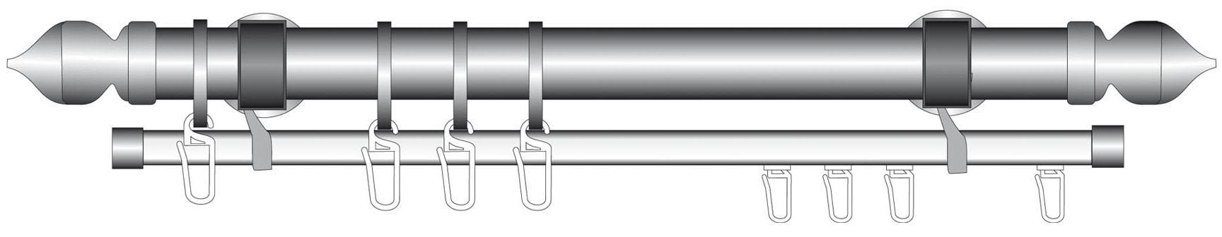Liedeco U-Schiene »U-STORELAU01GS«, 1 läufig-läufig, Fixmaß