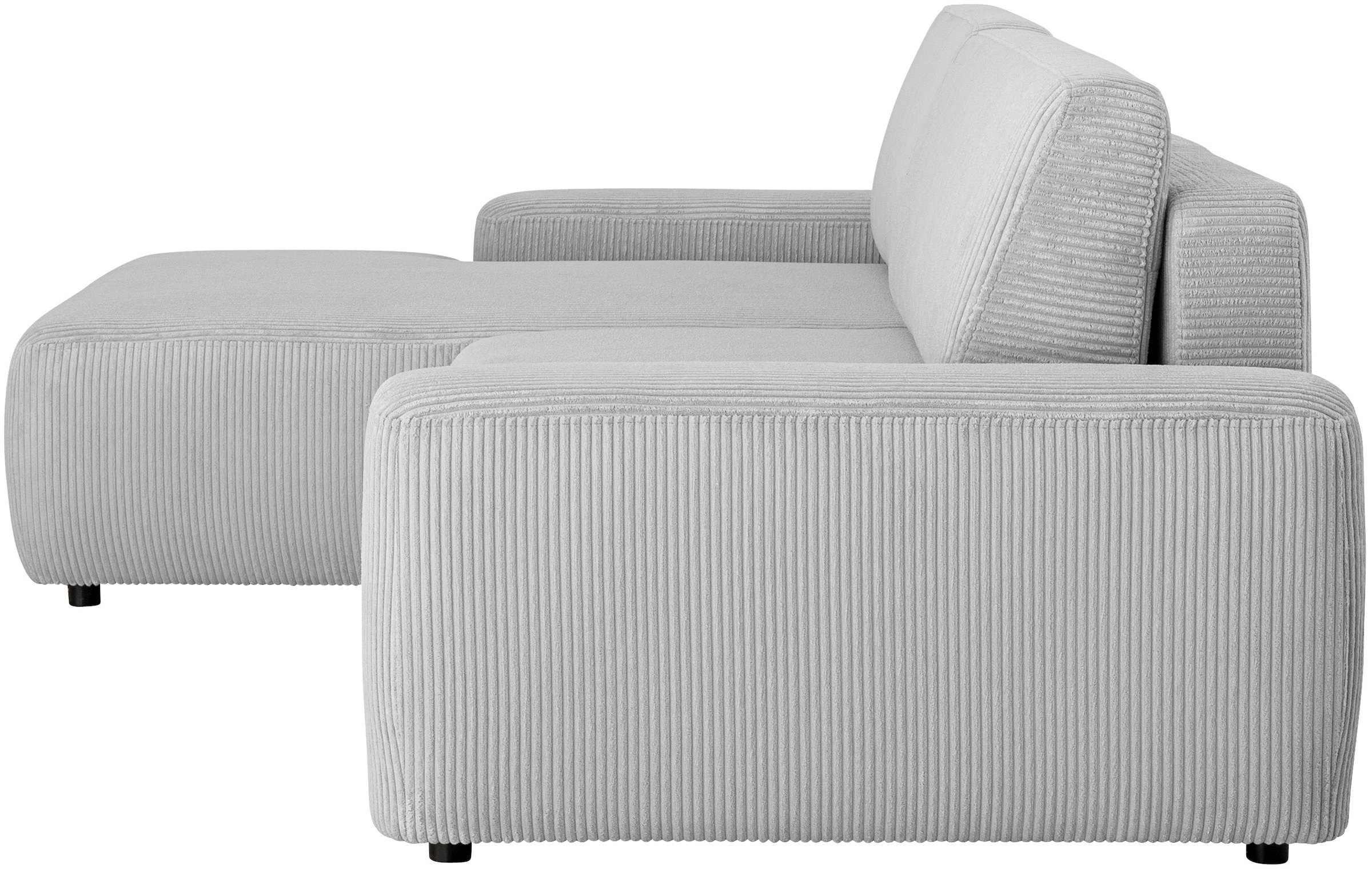 INOSIGN Ecksofa »TORGE (264cm), Schlafsofa in Cord, Samtvelours o Struktur fein, L-Form«, Schlaffunktion, Bettkasten, Liegefläche: 125/210 cm