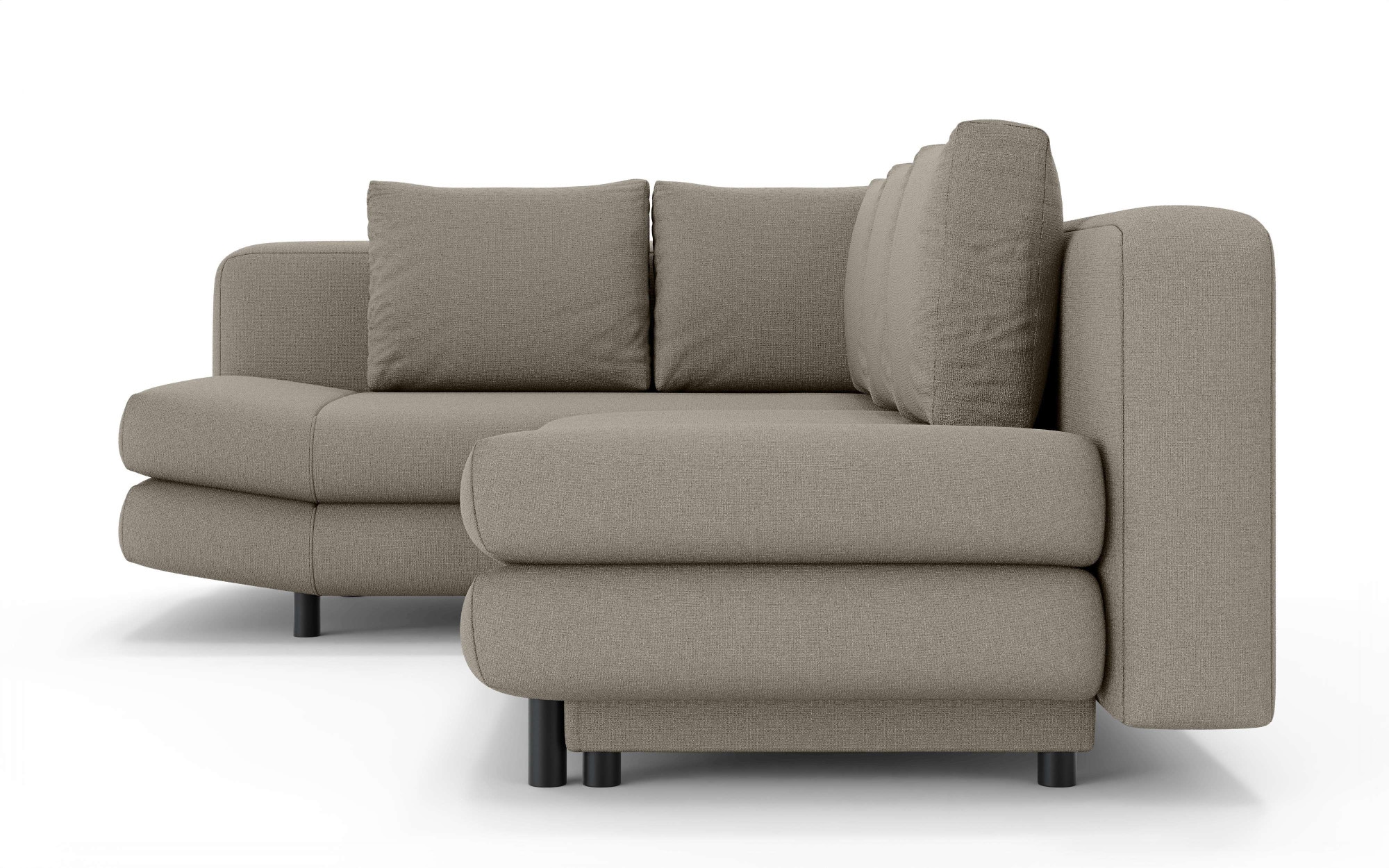 Home affaire Ecksofa »LENNARA Schlafsofa mit Bettkasten, Maße B/T/H: 234/179/85 cm«, L-Form mit Ottomane rechts/links, mit Wellenunterfederung