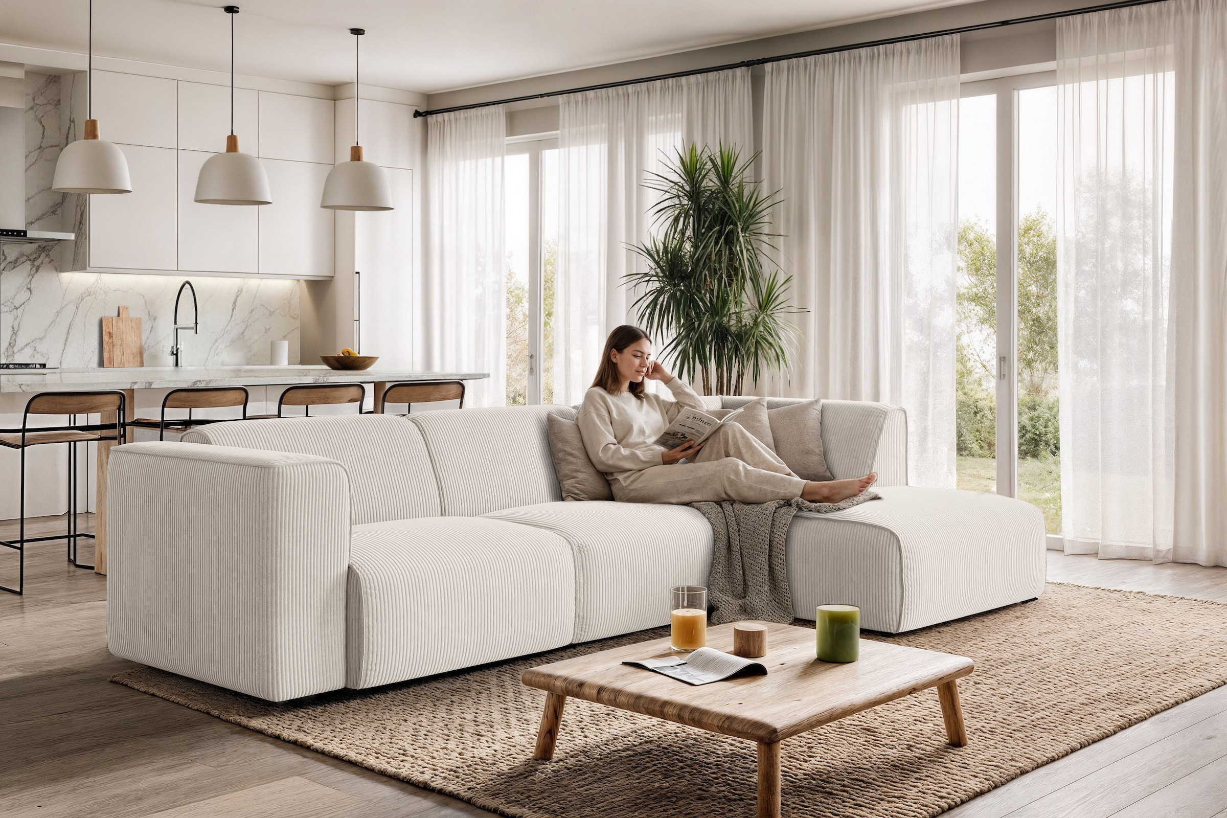 OTTO home Ecksofa "Merid L-Form, jederzeit durch Module erweiterbar, B/T/H: günstig online kaufen