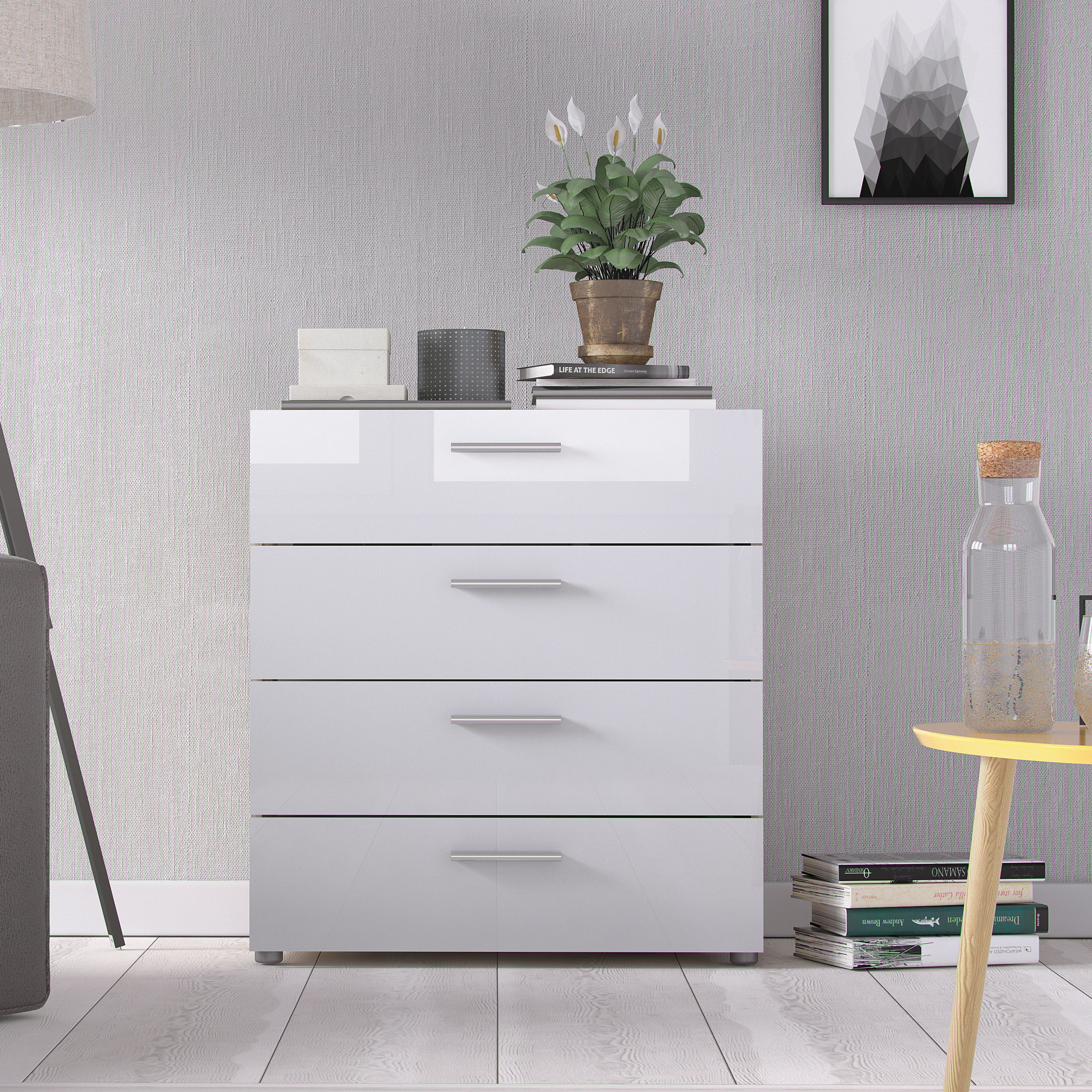Home affaire Kommode "Pepe, Aufbewahrung, Schubladenschrank, Stauraum" Sideboard mit 4 Schubläden, Breite 80 cm, Höhe 68 cm