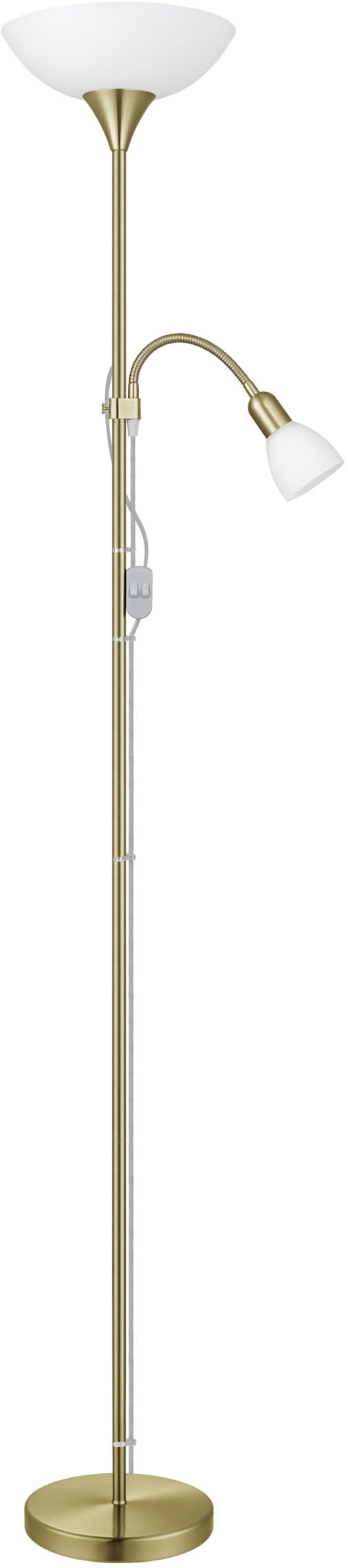 EGLO Stehlampe »UP 2 Stehlampe - Stahl - E27;E14 - 1X60W;1X18W - IP20« LED-Modul 1 Stk. Standleuchte, Leselampe, Wohzimmer, Schlafzimmer, H176,5 x Ø27,5 cm