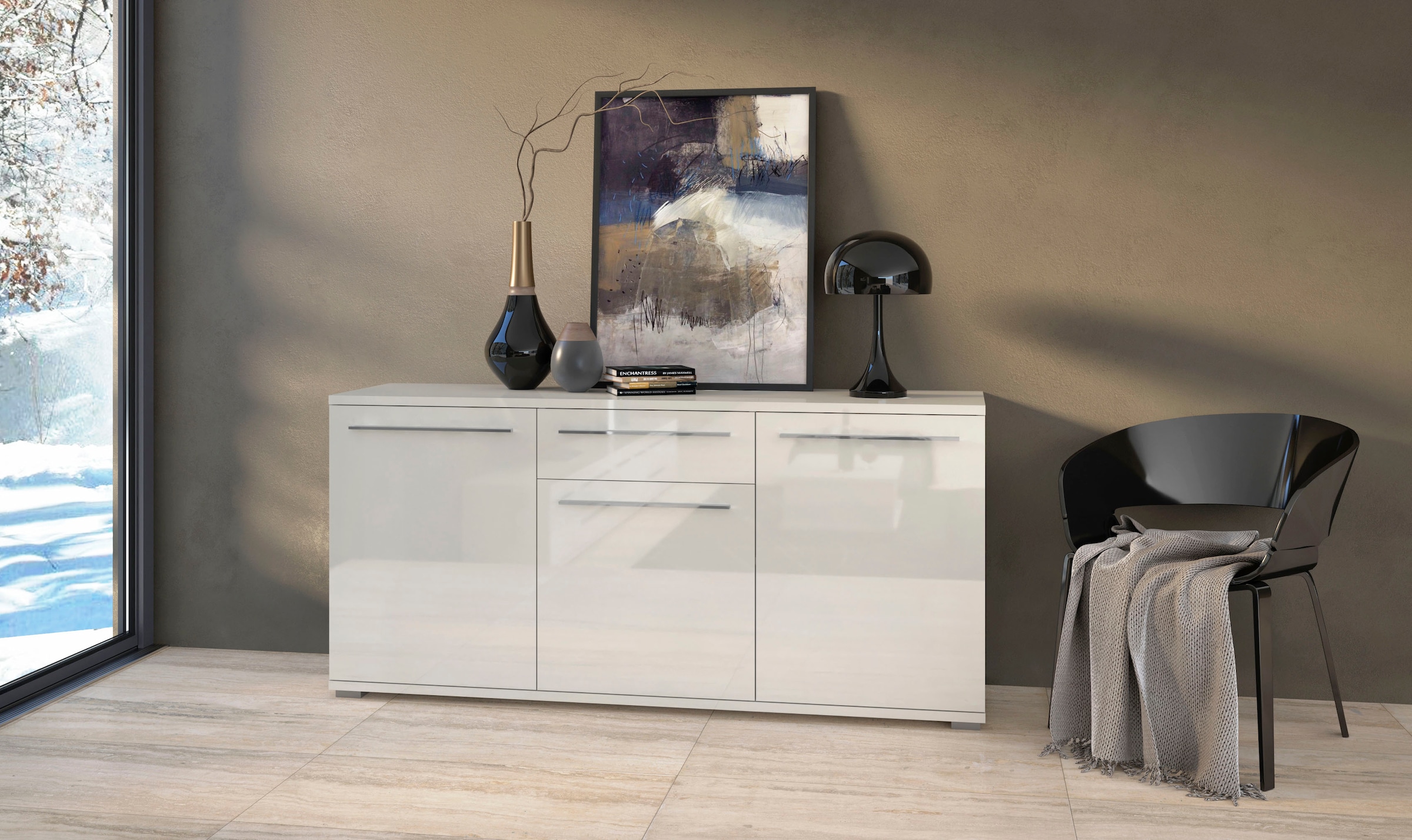 Places of Style Kommode "Piano", (H/B/T): 84,6/180/45,2cm), Hochglanz UV la günstig online kaufen