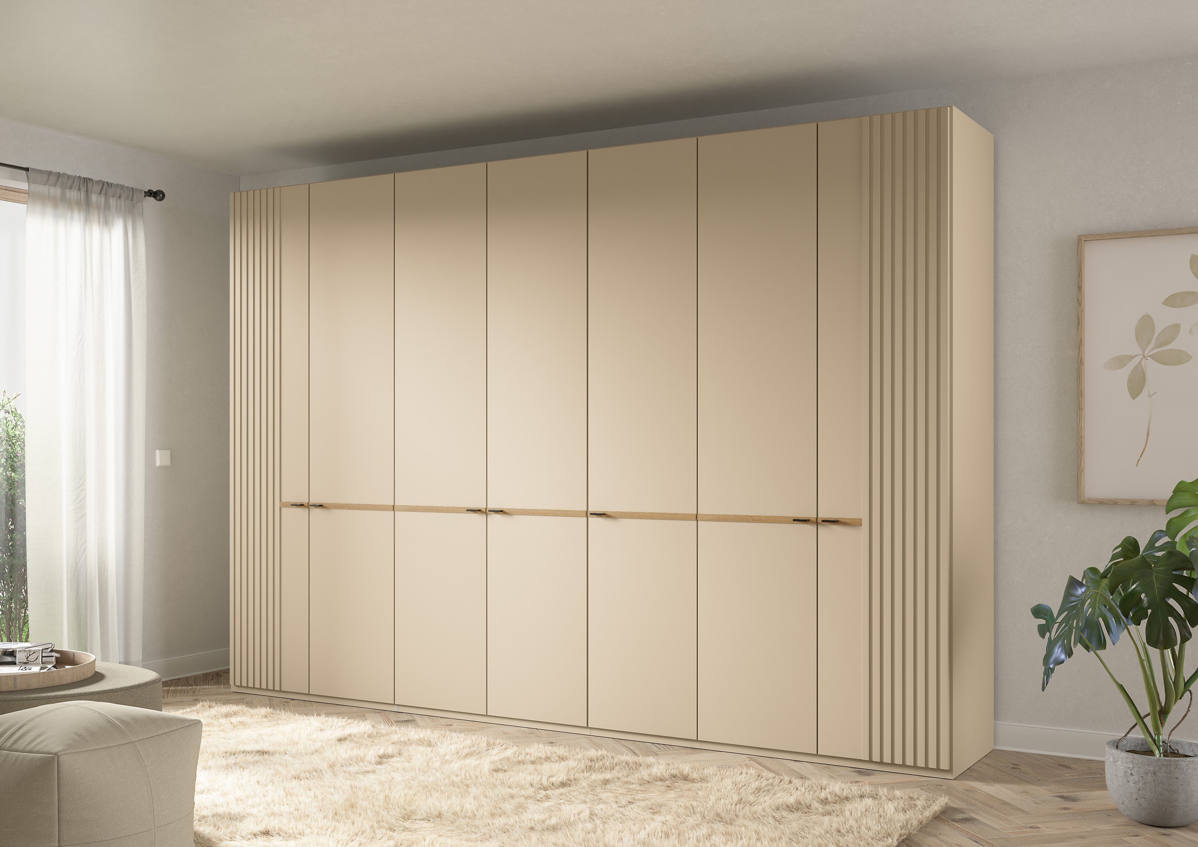 Musterring Kleiderschrank "Isabelle" Lamellen in Korpusfarbe, Griffe in sch günstig online kaufen