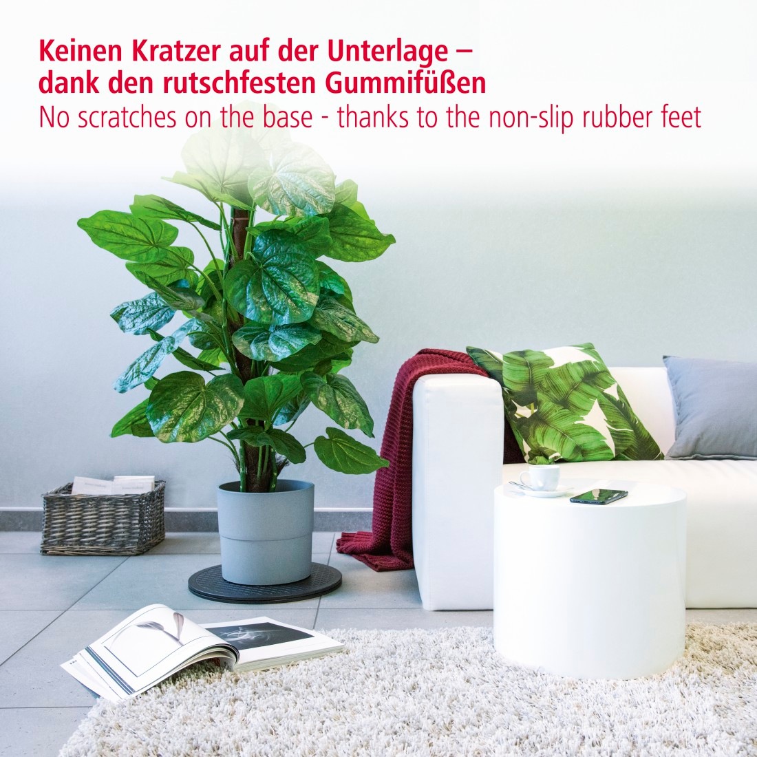 Hama Halterung »Universal-Drehteller, XL, 40 cm Durchmesser, Schwarz« 1 Stk. tlg. 360 ° drehbar, rutschfest, Gummifüße, Tragkraft bis 100 kg