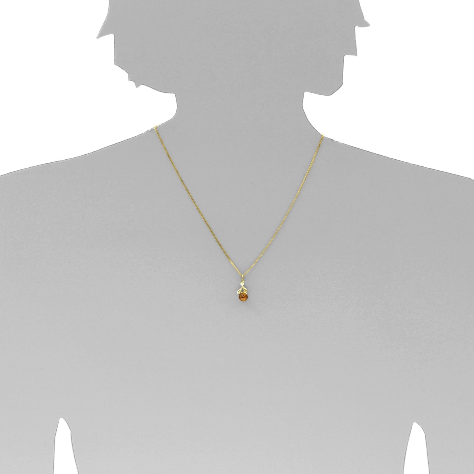 Kette und Anhänger Set OSTSEE-SCHMUCK "- Blüte - Gold 333/000 - Bernstein" Gr. 45, gold (gold 333, goldfarben, gelb), Schmuck_Sets, Damen, 45, Gelbgold 333 3