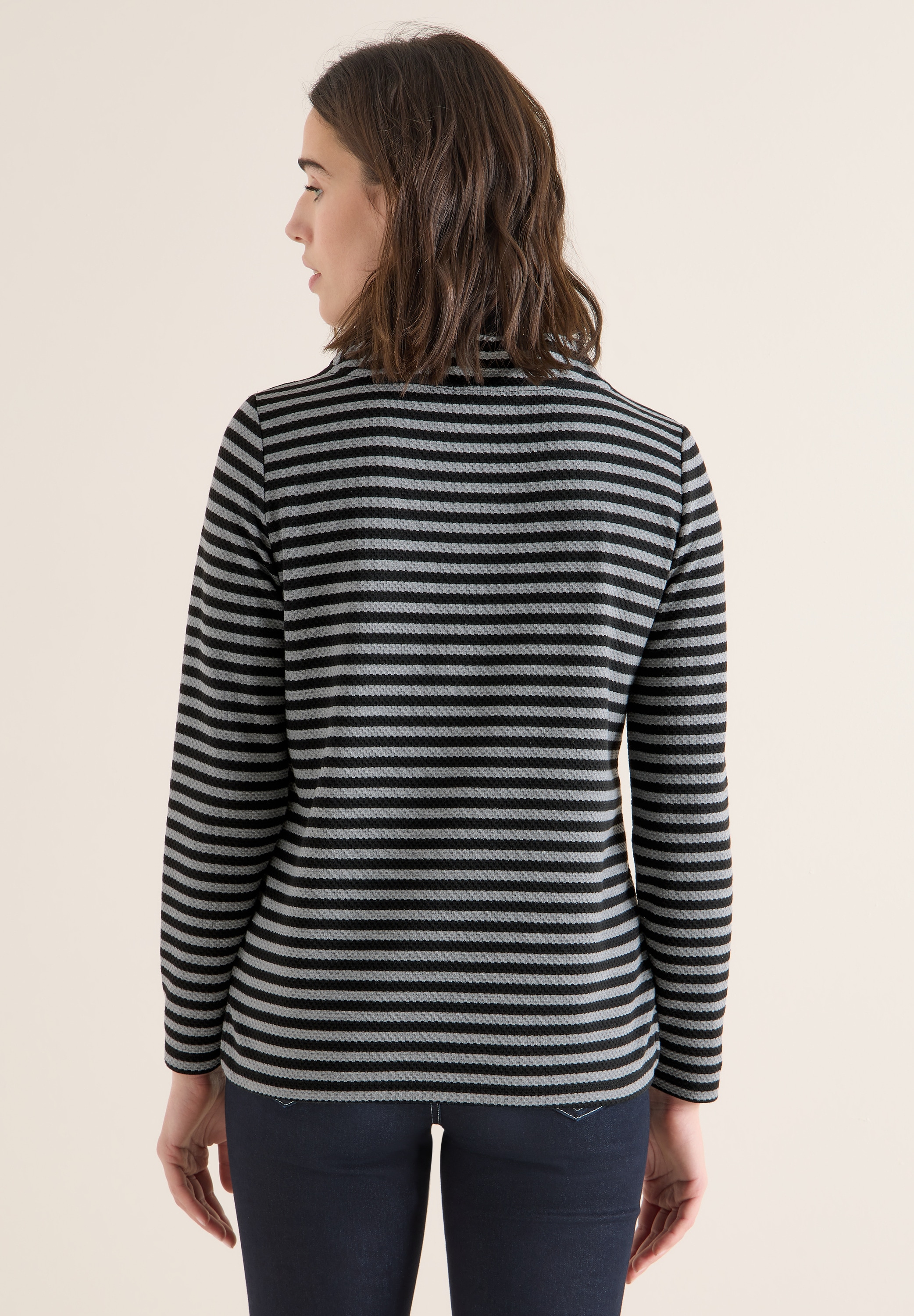 Cecil Langarmshirt mit Tunnelzugband am Kragen