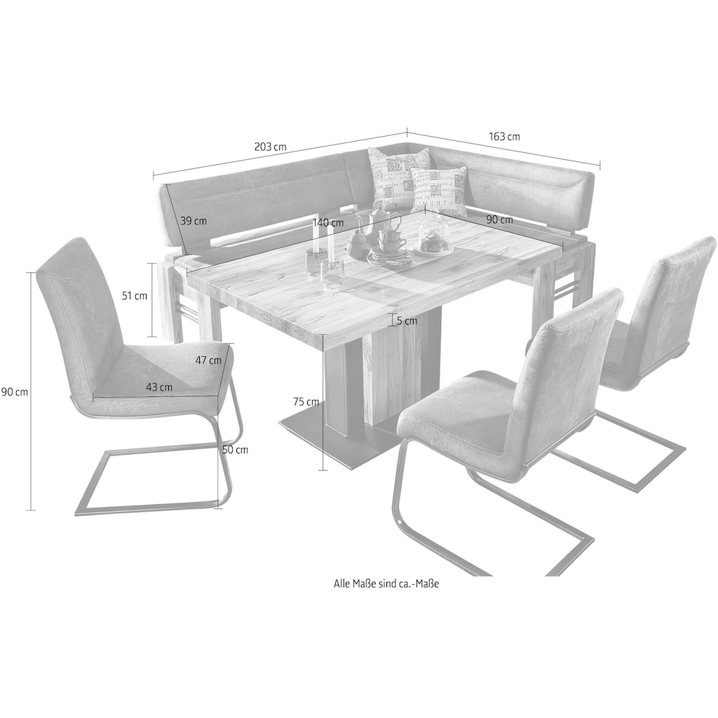 K+W Komfort & Wohnen Eckbankgruppe »Floyd«, (Set, 5 tlg.)