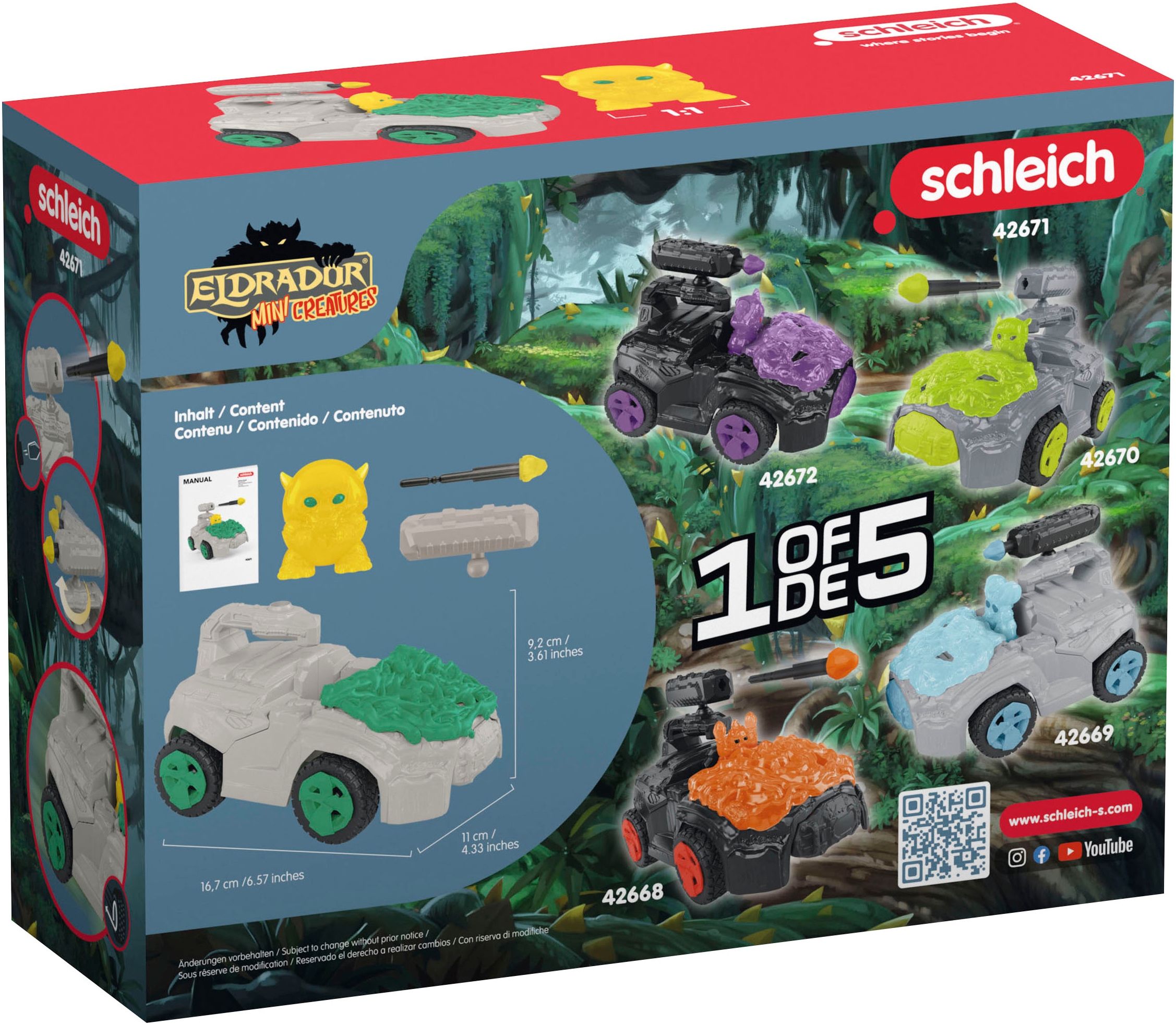 Schleich® Spielfigur »ELDRADOR® CREATURES, Dschungel-Crashmobil+Mini Cretaure (42671)«