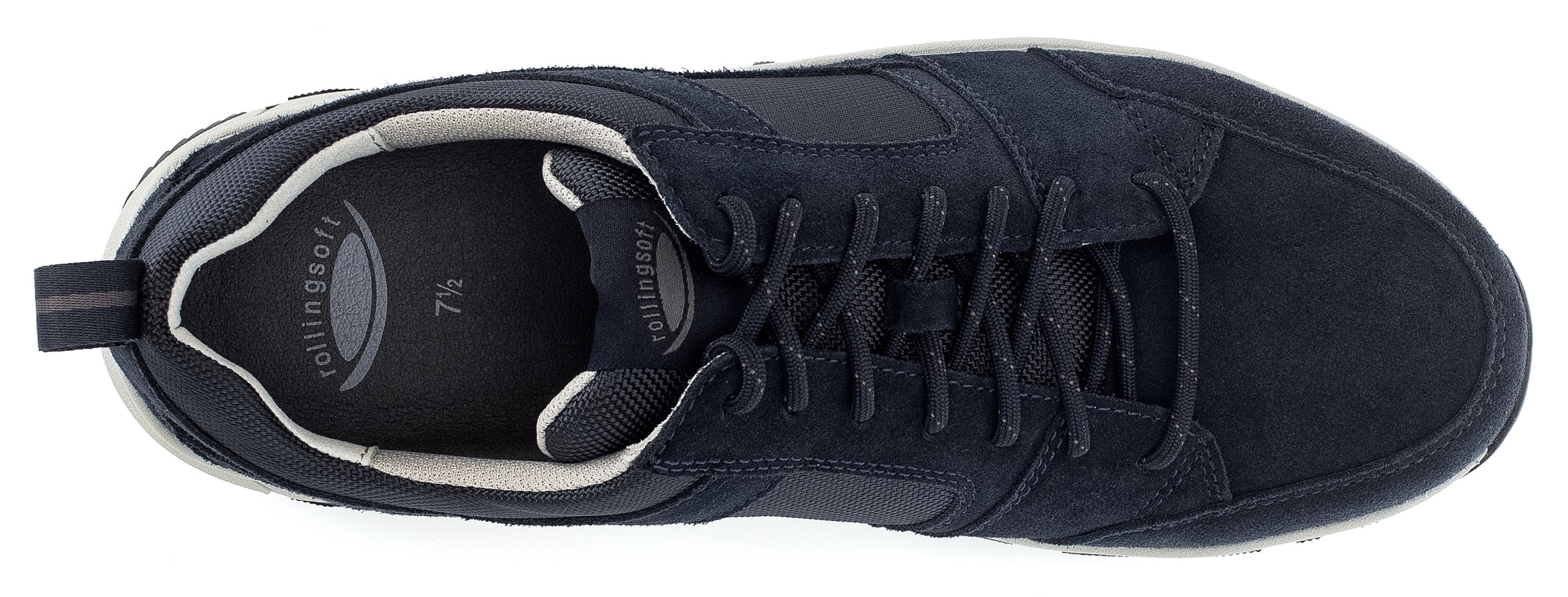 Gabor Rollingsoft Keilsneaker, Freizeitschuh, Halbschuh, Schnürschuh mit Ziernähten, Weite G