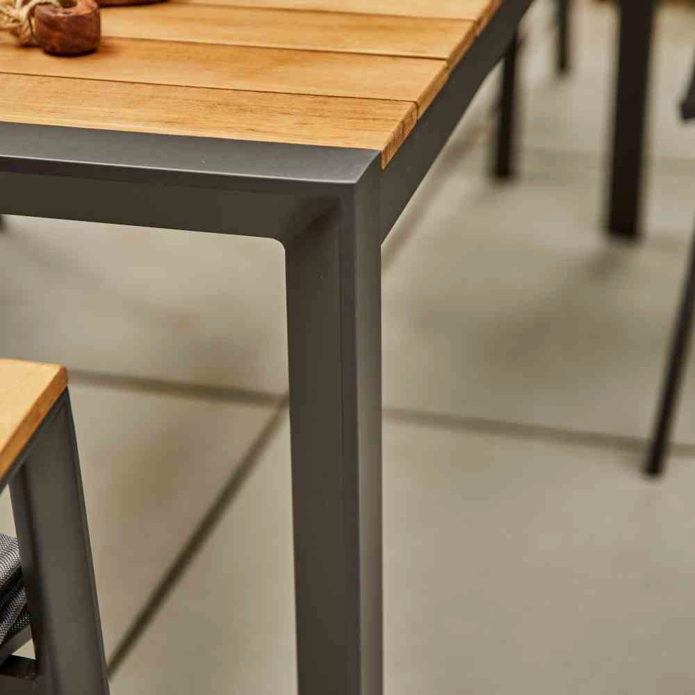 Siena Garden Garten-Essgruppe »Savona«, (7 tlg., 1x Tisch 180x90 cm, 6x Sessel), Aluminium, Teak FSC 100%, geeignet für 6 Personen