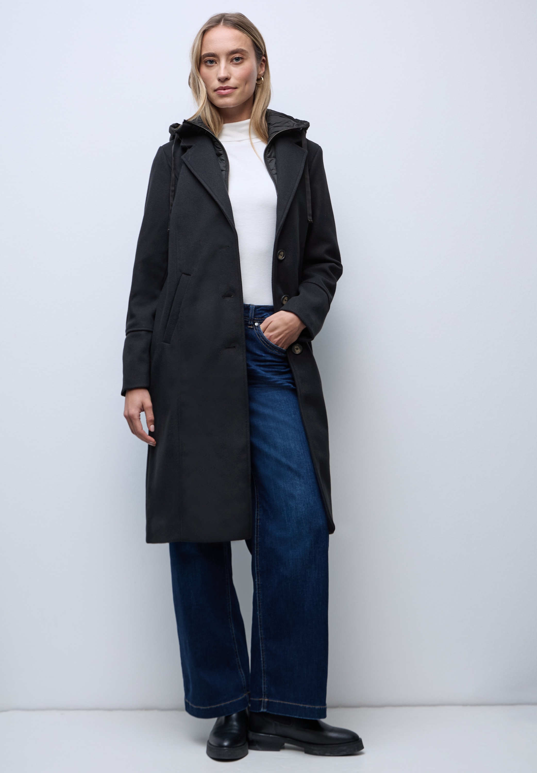 Thumbnail - STREET ONE Langmantel mit Kapuze mit Tunnelzugband