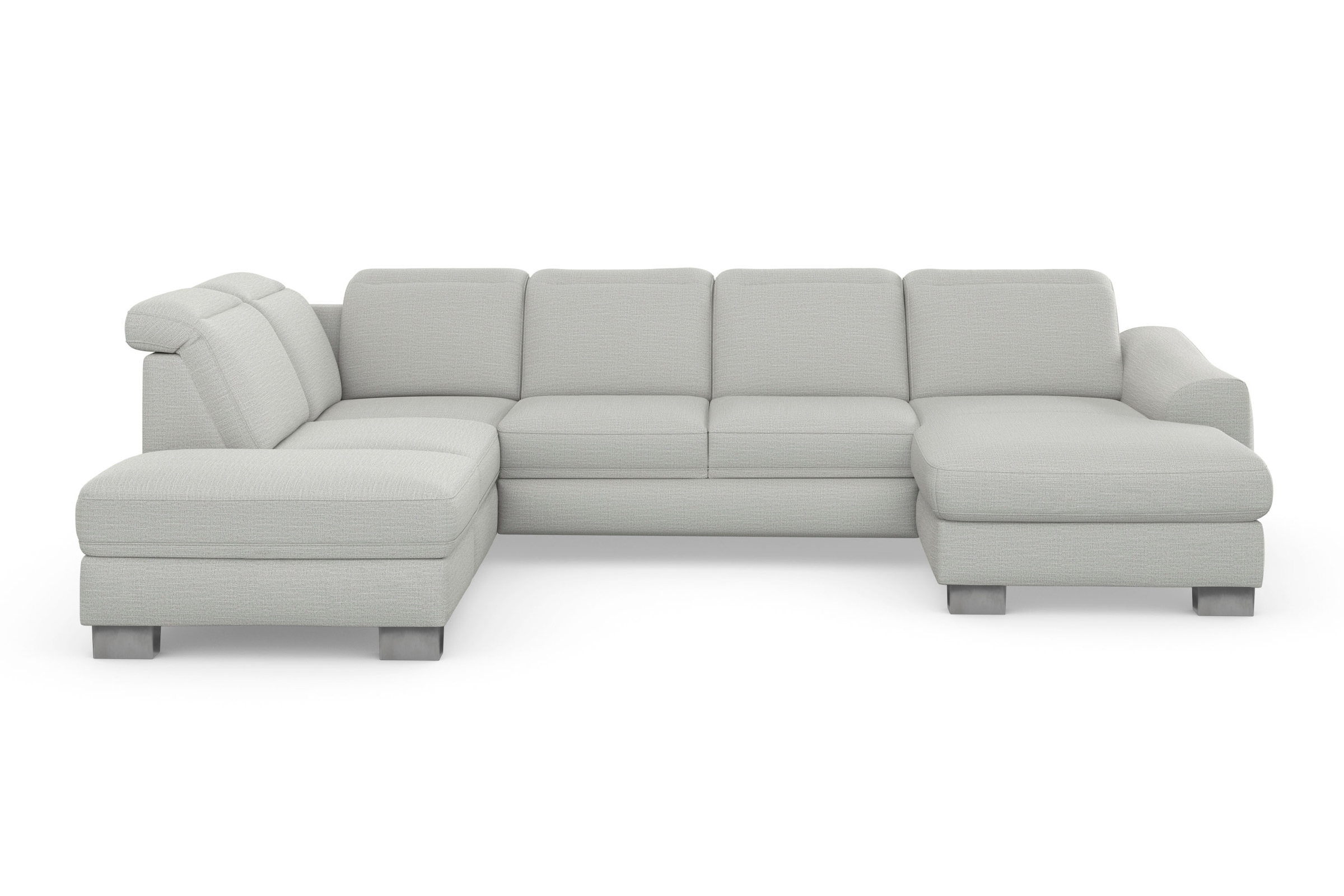 sit&more Wohnlandschaft »Dundee U-Form« mit Federkern und Edelstahlfüßen, wahlweise mit Kopfteilverstellung