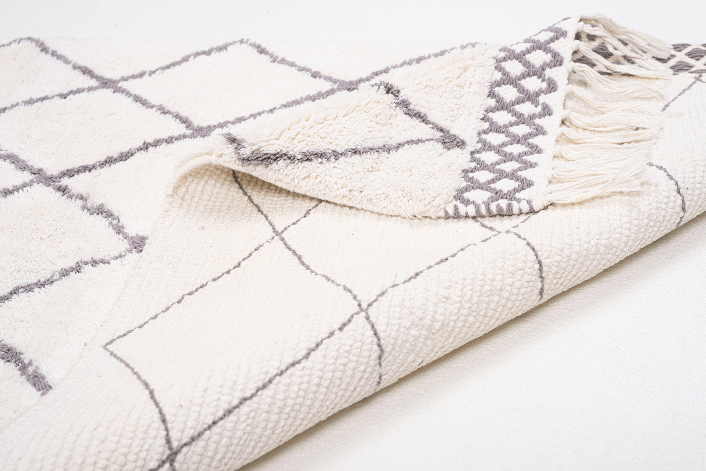 Thumbnail - TOM TAILOR HOME Badematte "Ethno Bath" Höhe 20 mm fußbodenheizungsgeeignet Badteppich, Berber Look, Rauten Muster, mit F...