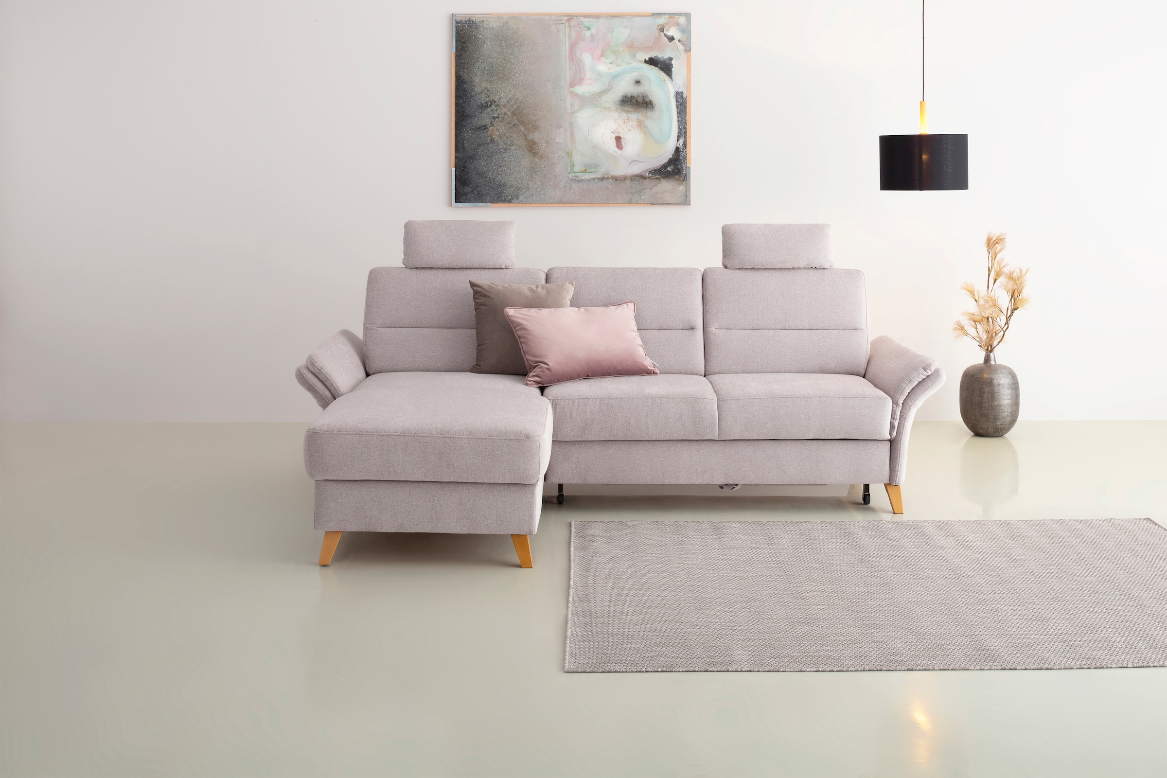 Home affaire Ecksofa »Westerland L-Form«, Federkern-Polsterung, wahlweise mit Bettfunktion, Bettkasten