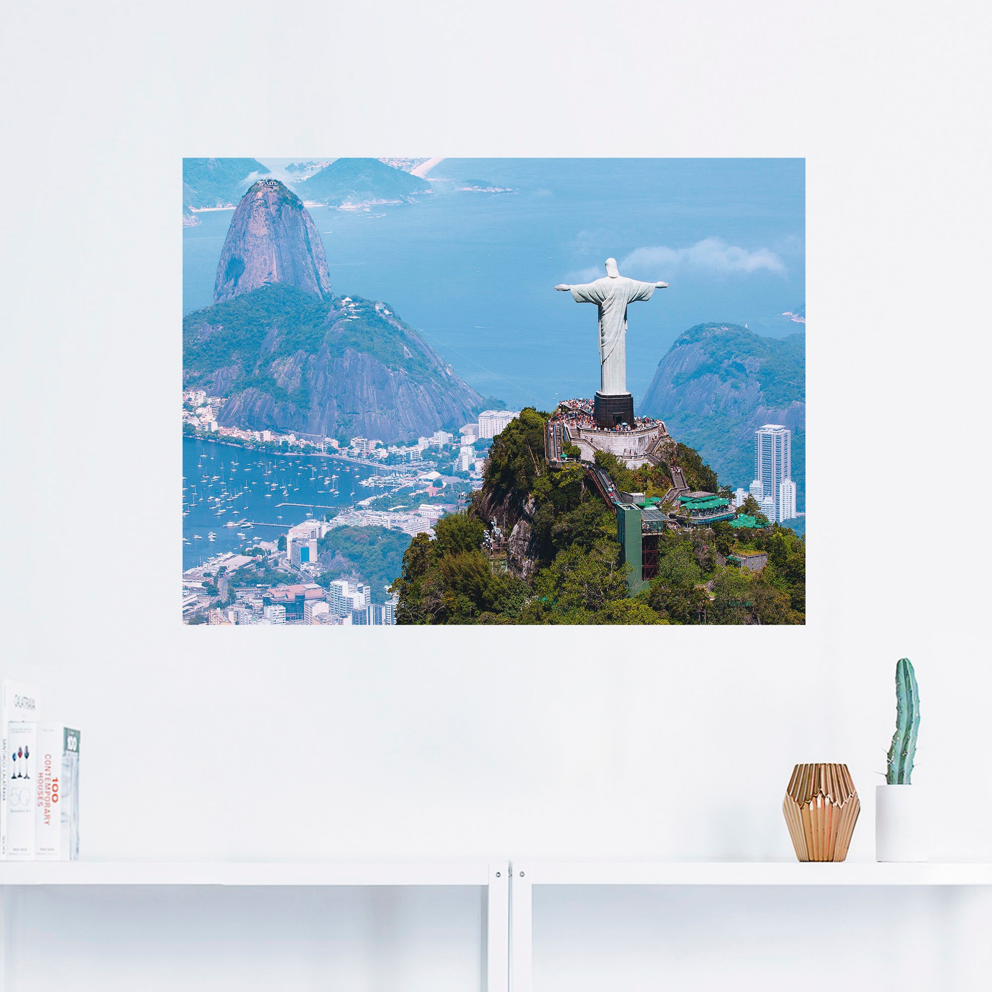 Artland Wandbild »Rio de Janeiro mit Cristo«, Gebäude, (1 St.), als Alubild, Outdoorbild, Leinwandbild, Wandaufkleber, versch. Größen