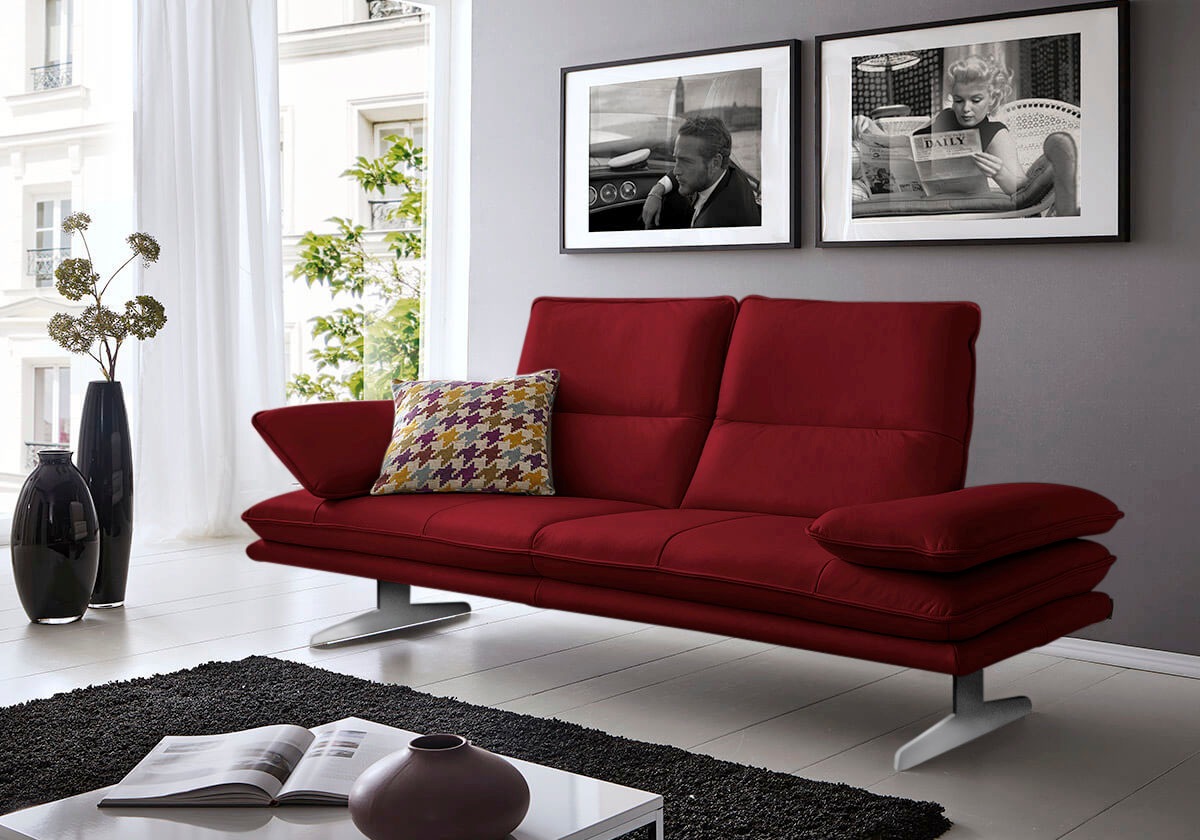W.SCHILLIG 2-Sitzer "broadway, Designsofa mit tollem Sitzkomfort, Breite 216cm" Sitztiefenverstellung, Kopfteil- & Seitenteilverstellung, Breite 216cm