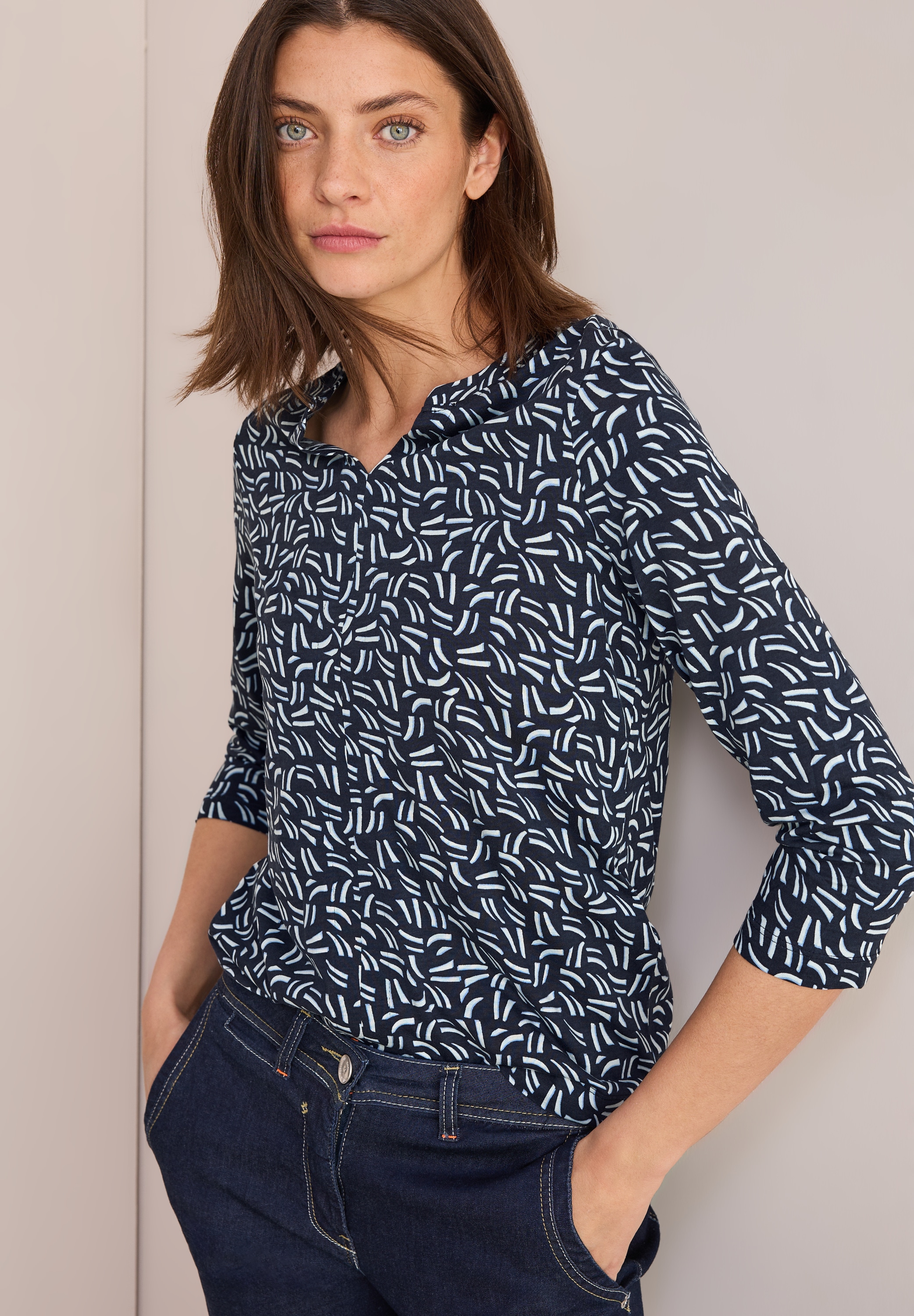 Cecil 3/4-Arm-Shirt, mit All-Over Print günstig online kaufen