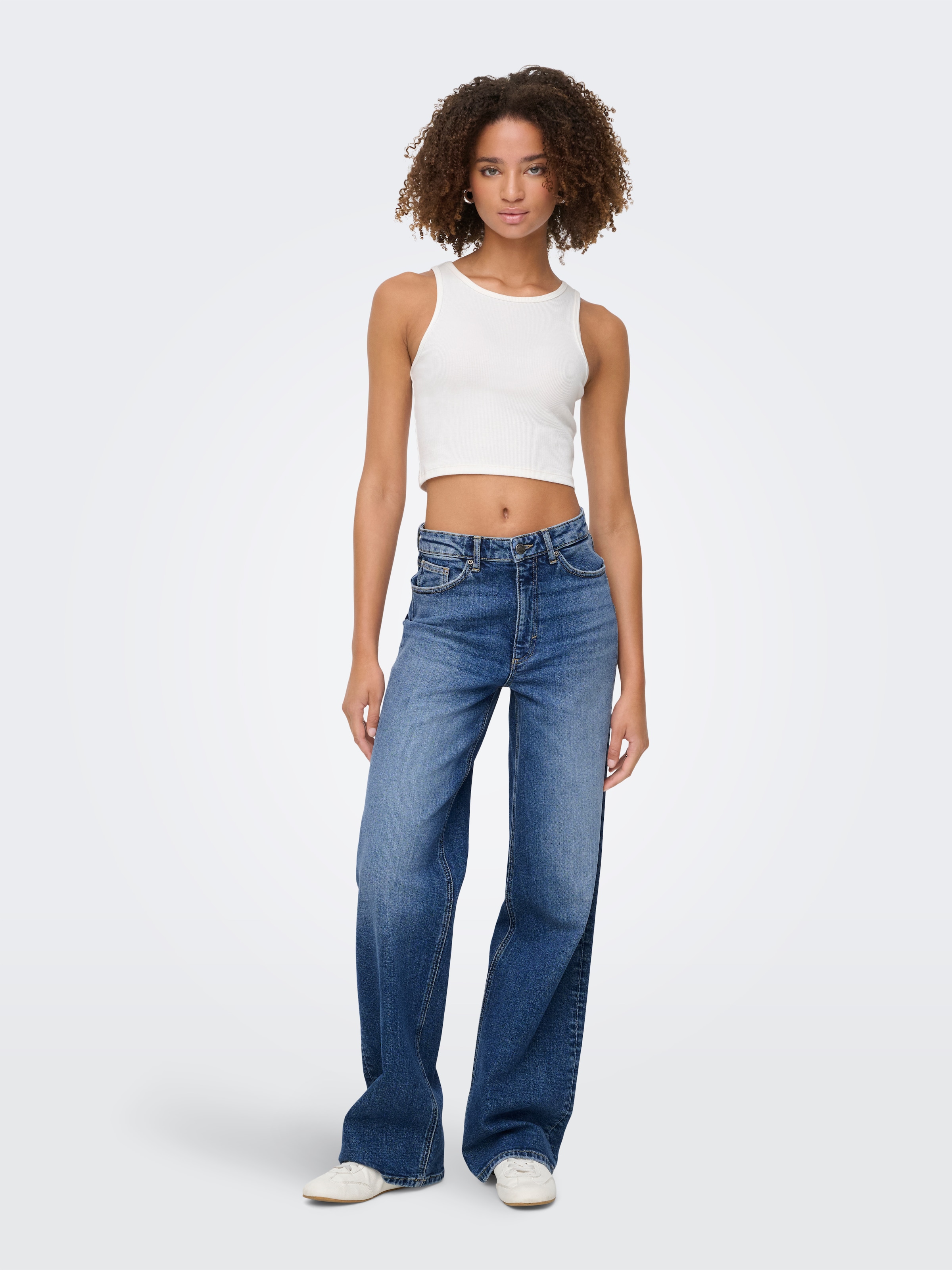ONLY High-waist-Jeans »ONLJUICY HW WIDE LEG DOT330 DNM NOOS« Baumwollmischung, wide fit, high waist