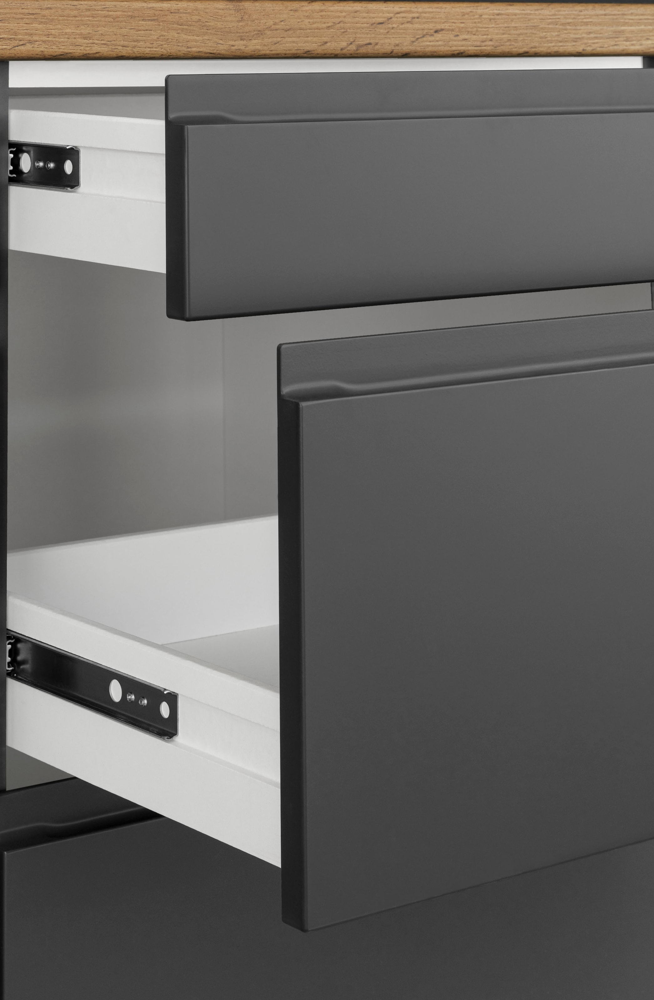 HELD MÖBEL Küche »Bruneck«, 240cm bestellen E-Geräte, breit, oder mit BAUR hochwertige | MDF-Fronten wahlweise ohne
