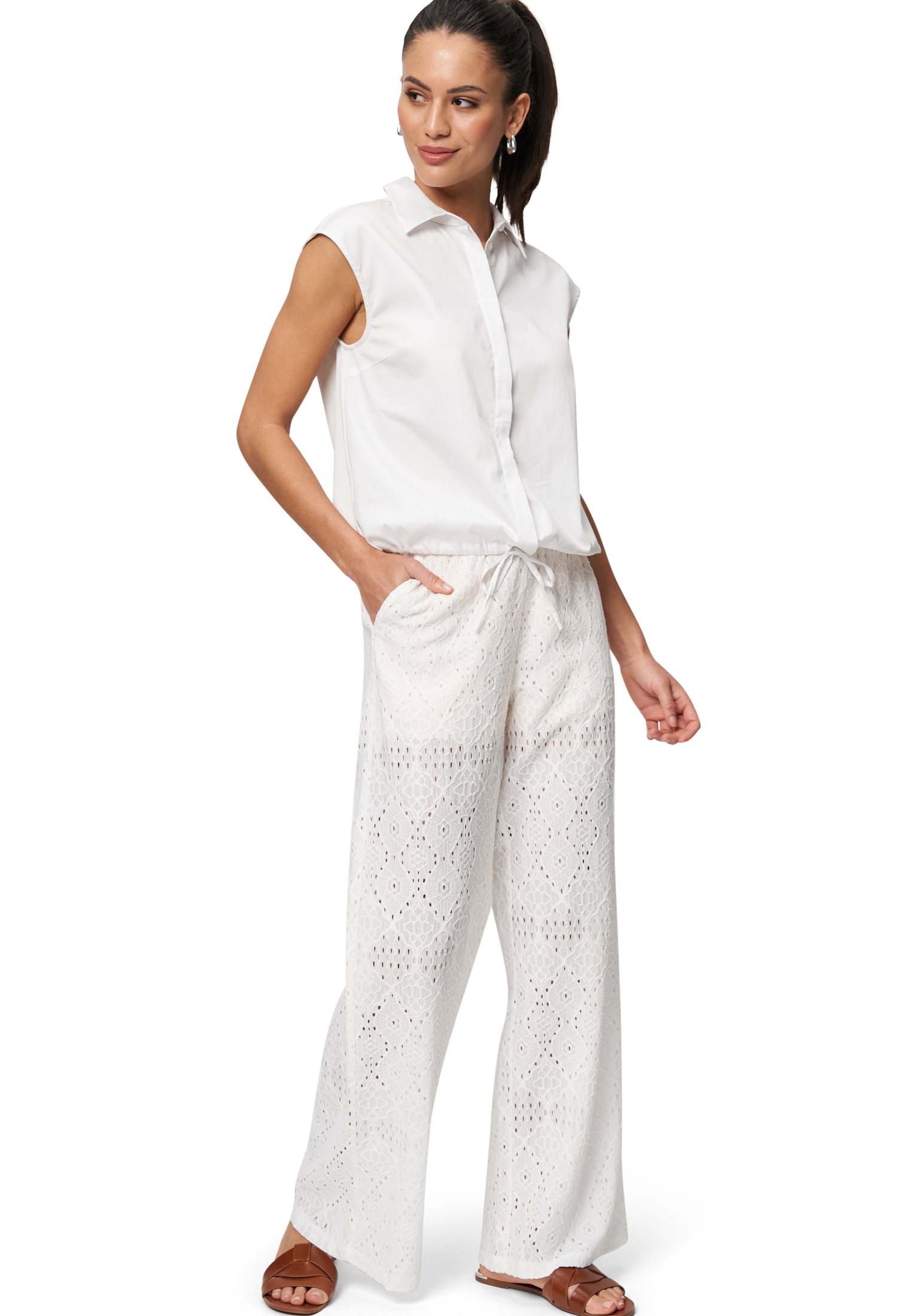 Zero Klassische Bluse »zero Bluse mit Bindeband«