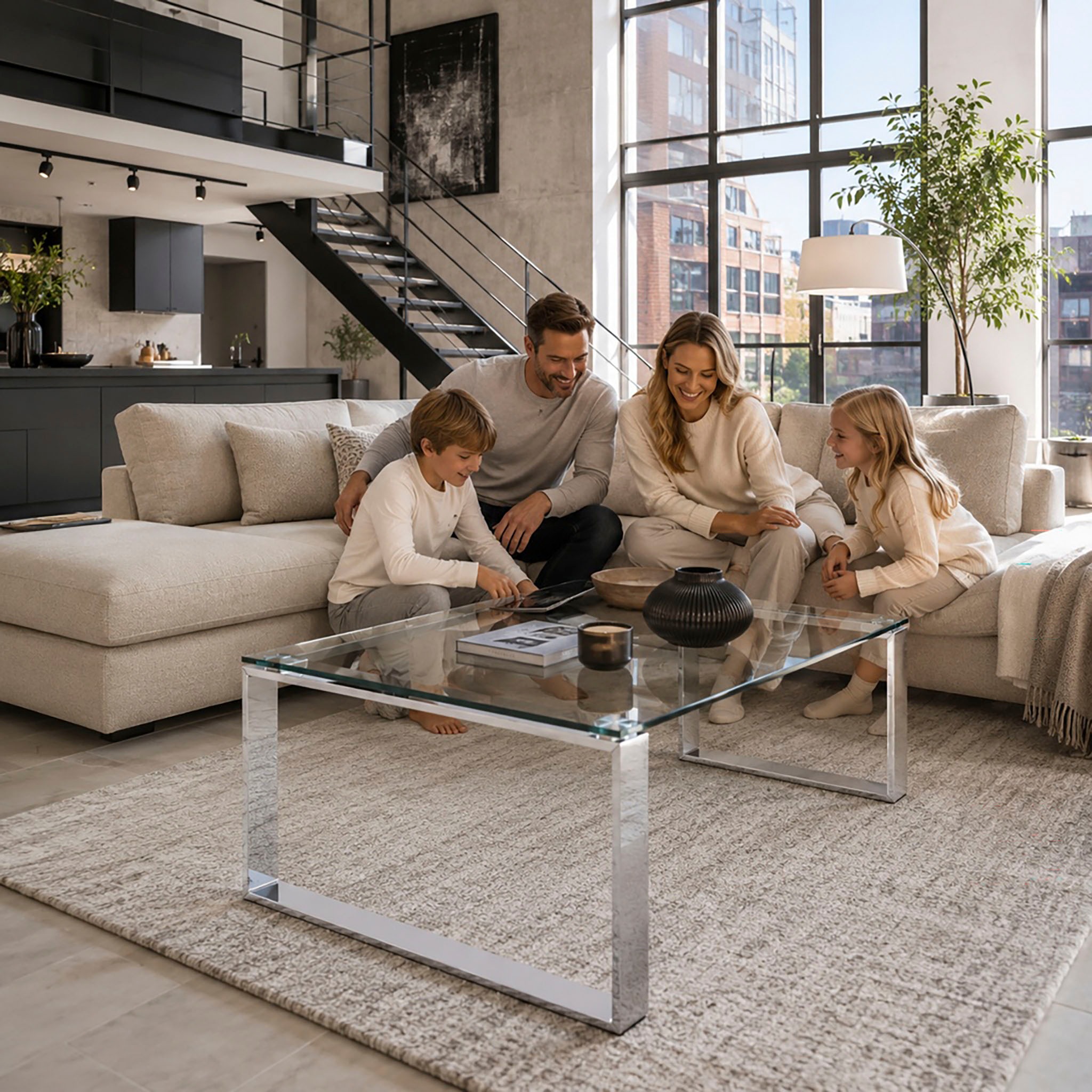 HAKU Couchtisch »Sofatisch, Wohnzimmertisch« 1 Stk. tlg. rechteckig - aus Metall Silber B/T/H 120/60/40 cm