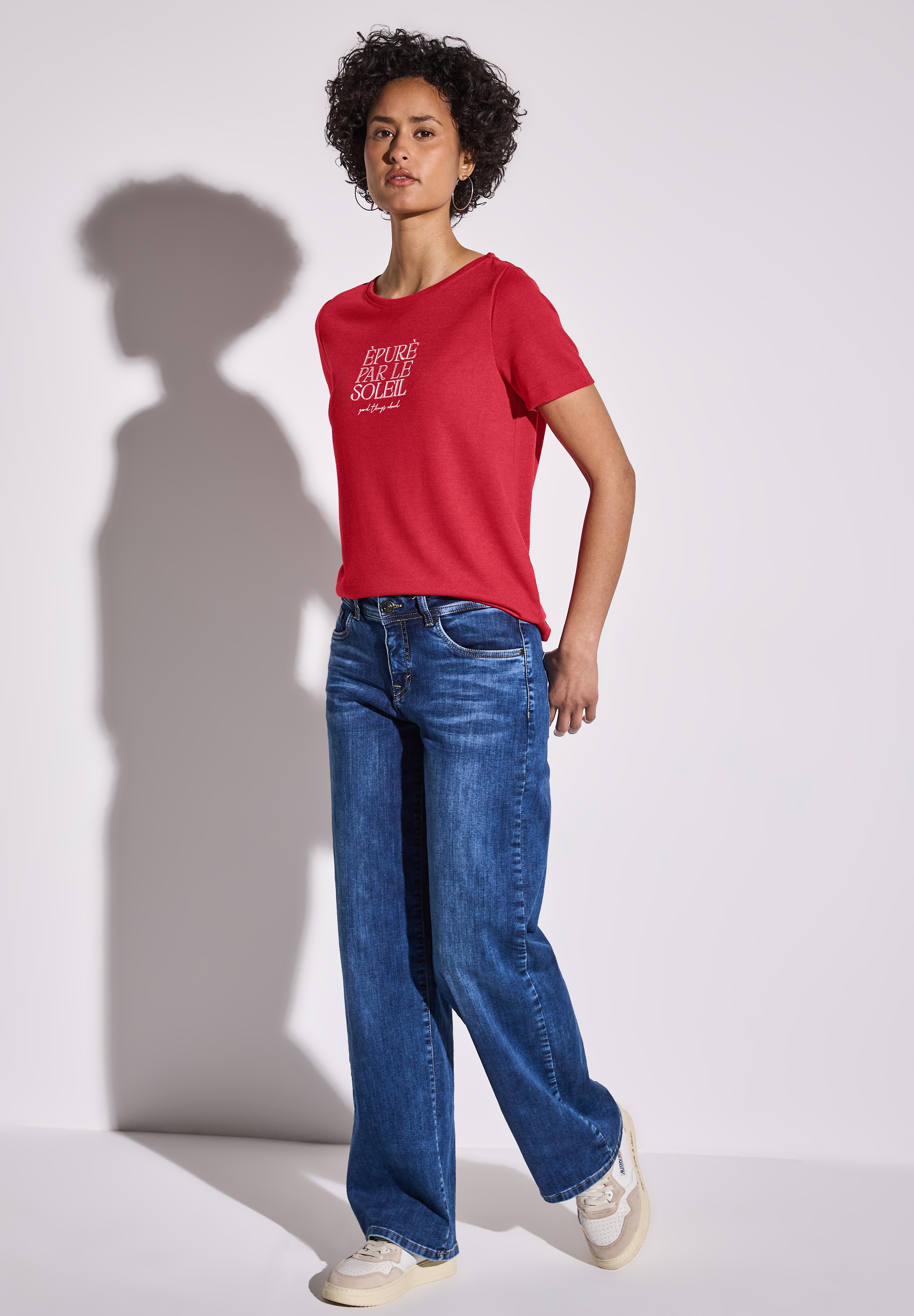 STREET ONE T-Shirt, im angenehmen Materialmix