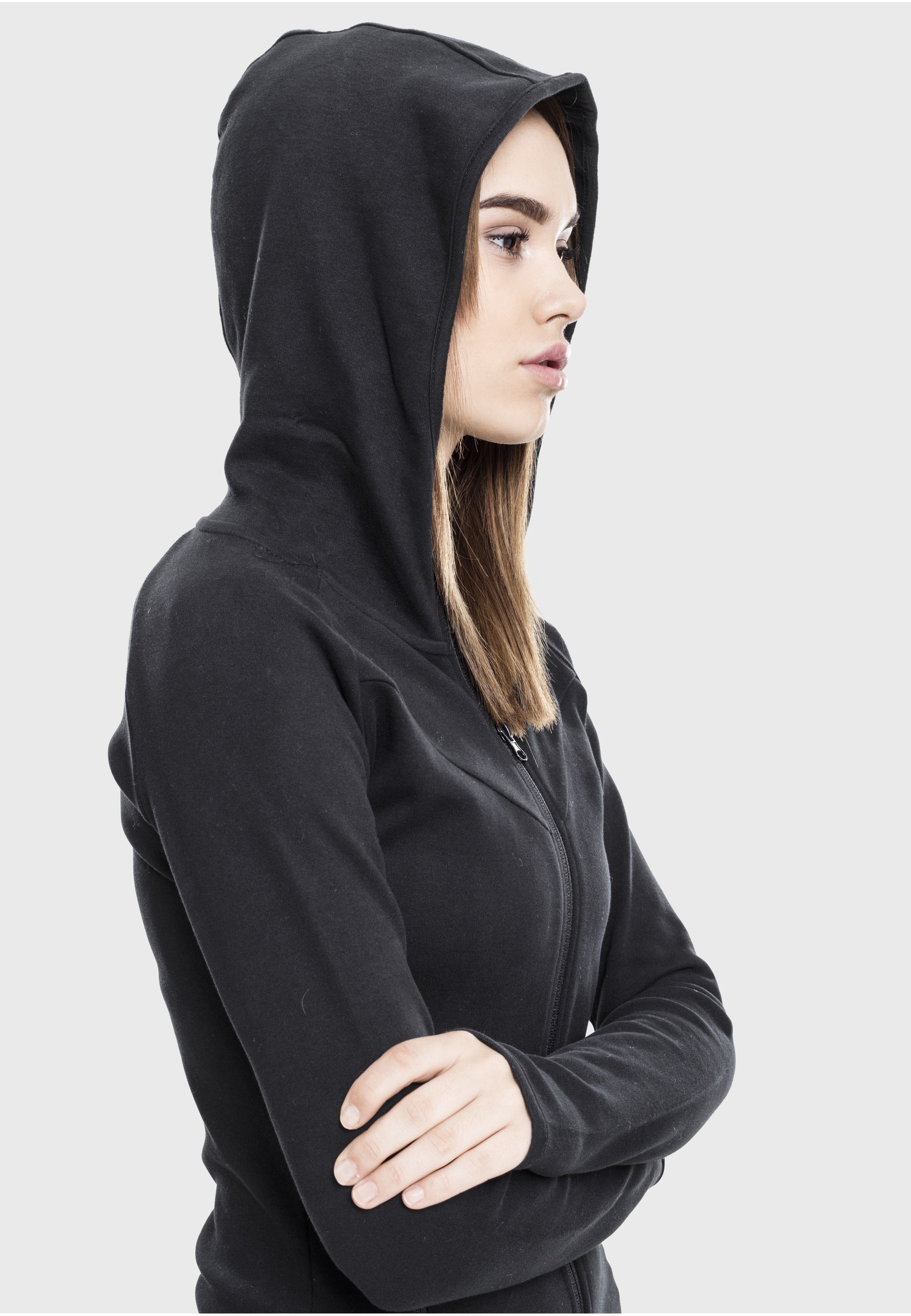 URBAN CLASSICS Sweatjacke »Urban Classics Damen Ladies Athletic Interlock Zip Hoody« 1 Stk.