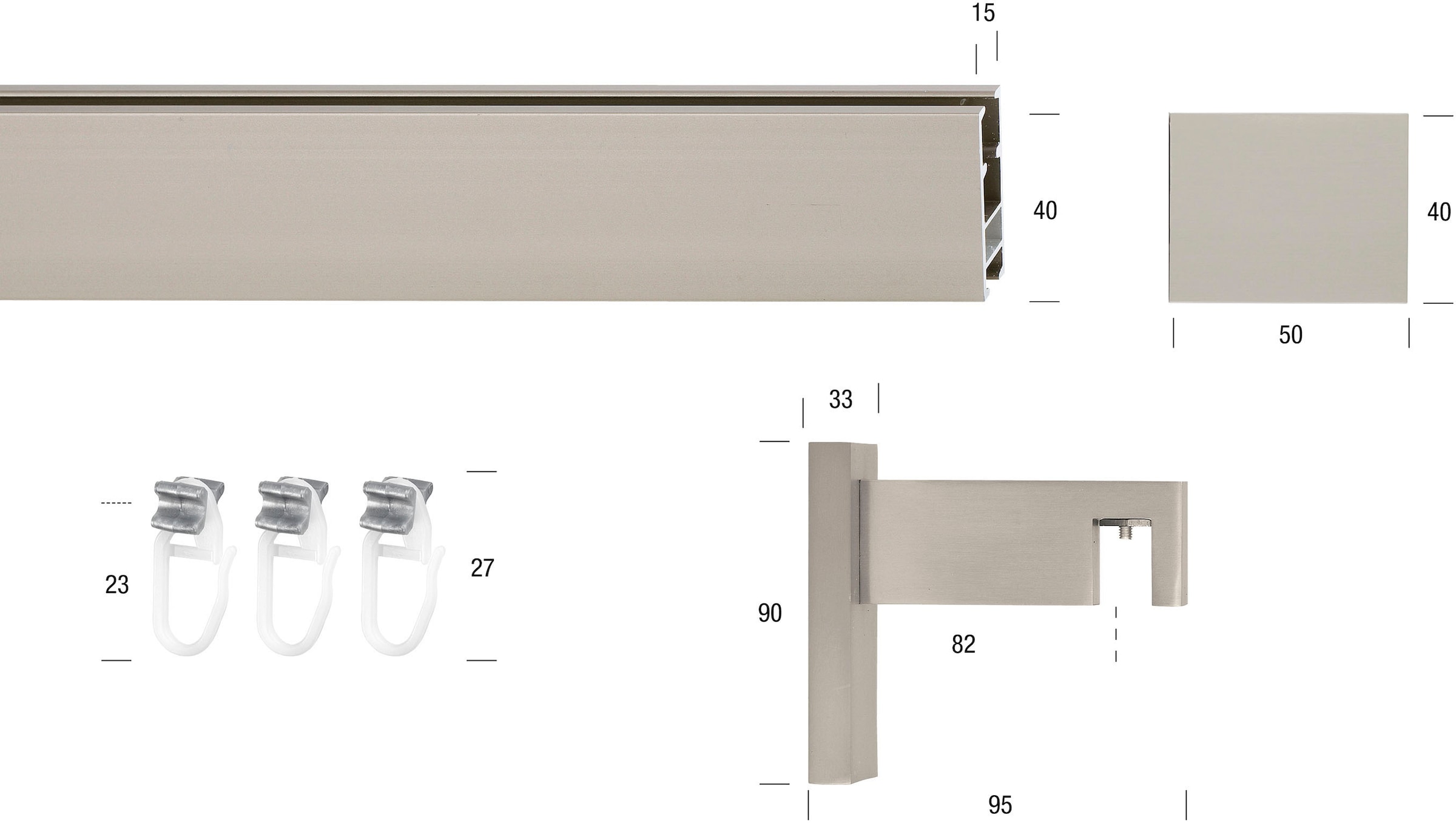 GARESA Gardinenstange »FLAT«, 1 läufig-läufig, Wunschmaßlänge, Rechteckprofil, Wandmontage, perfekter Lauf, modern, verlängerbar