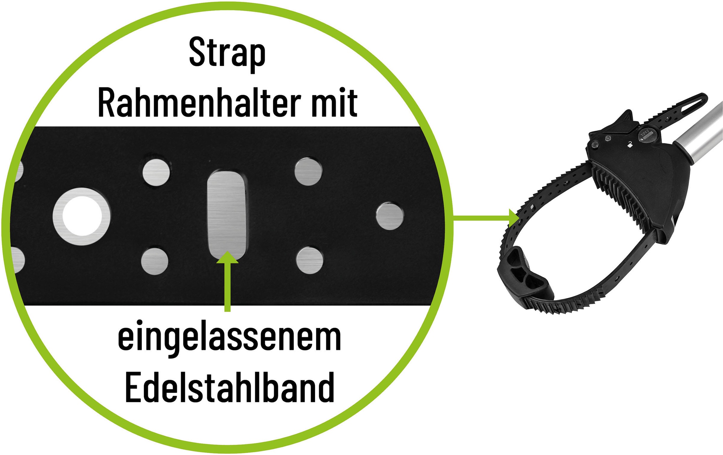 EUFAB Fahrradträger-Rahmenhalter »Verstellbarer Strap-Rahmenhalter 27cm«