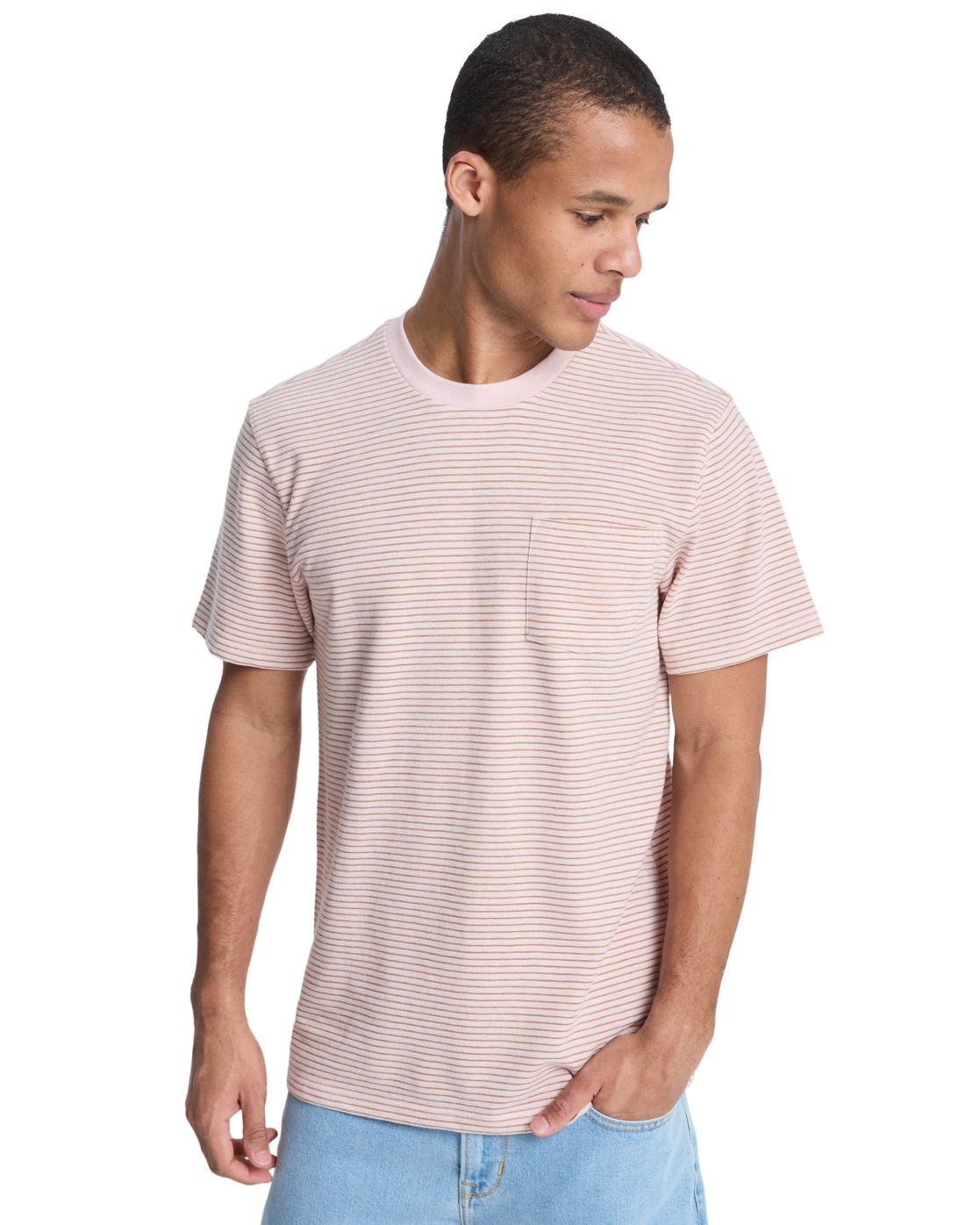 Quiksilver T-shirt à Manches Courtes Lopaz Striped Rose Water Lopaz Stripes XS Homme