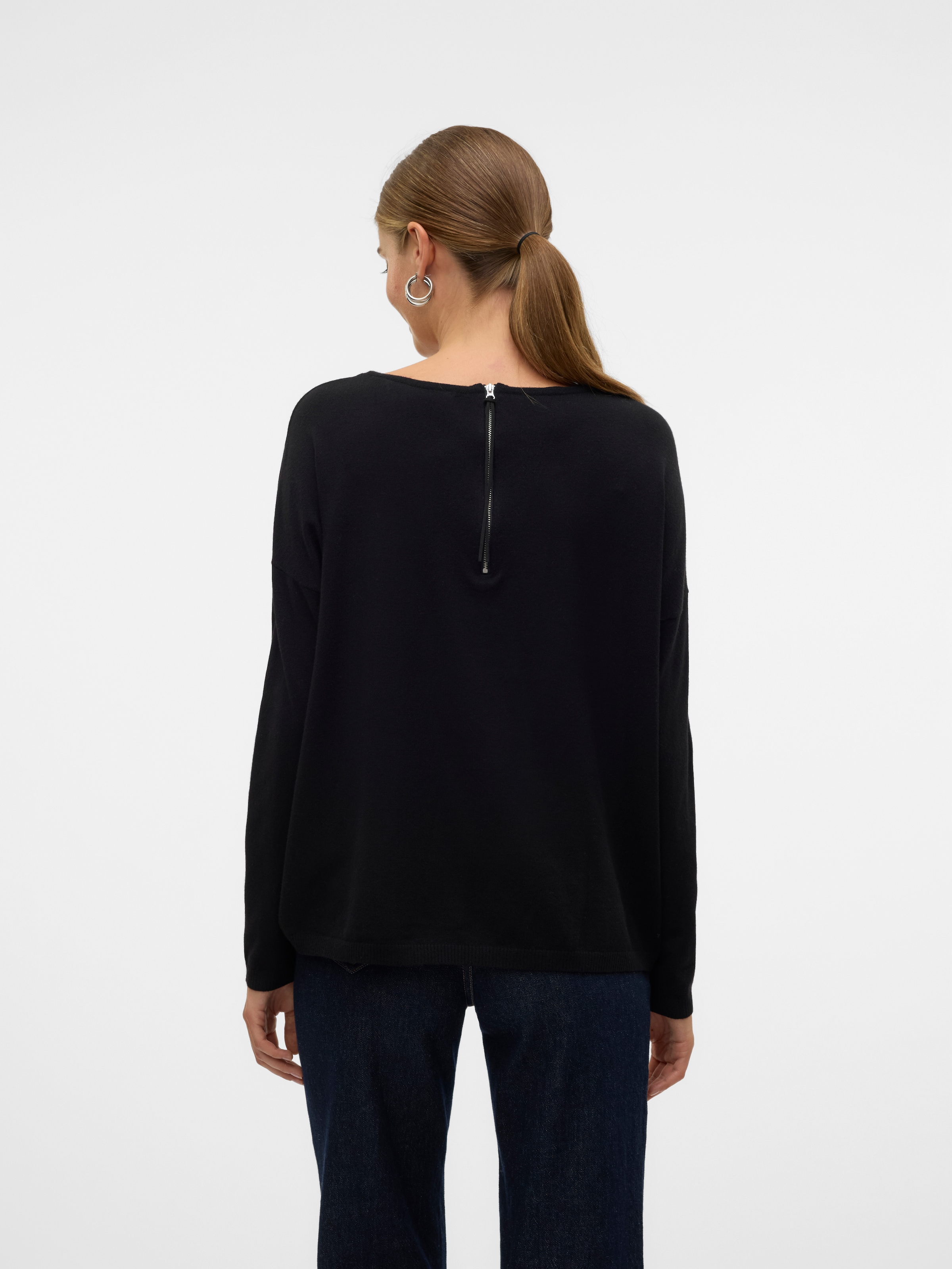Vero Moda Rundhalspullover »VMBREEZE AURA LS ZIPPER BLOUSE NOOS«