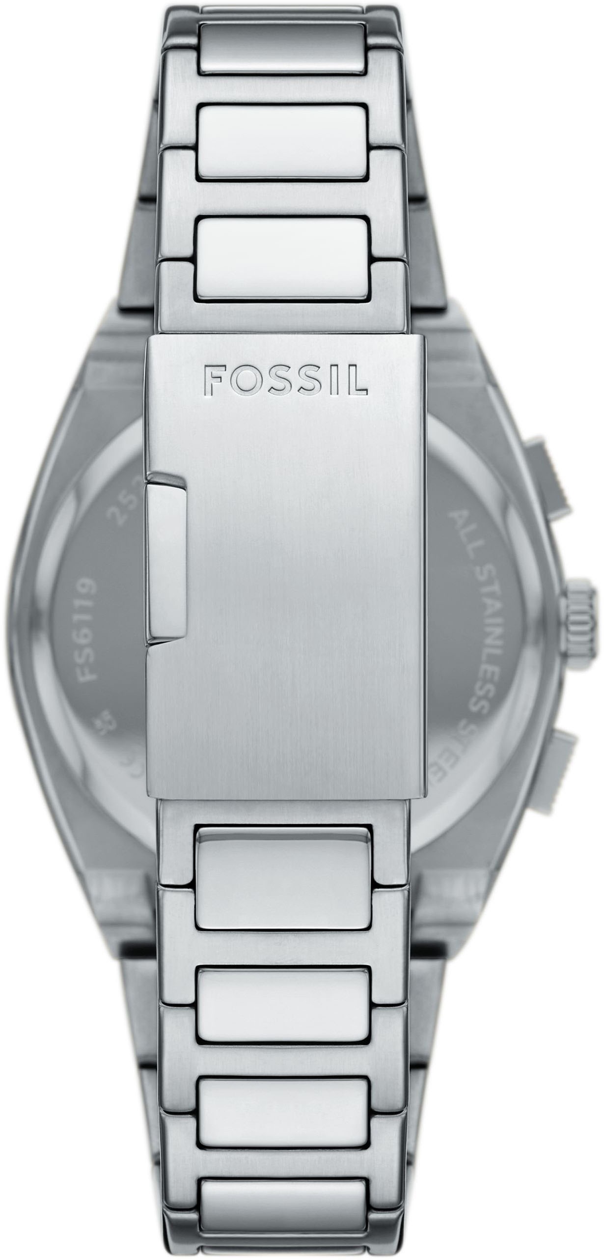 Fossil Chronograph »EVERETT«, Quarzuhr, Armbanduhr, Herrenuhr, Edelstahlarmband, analog