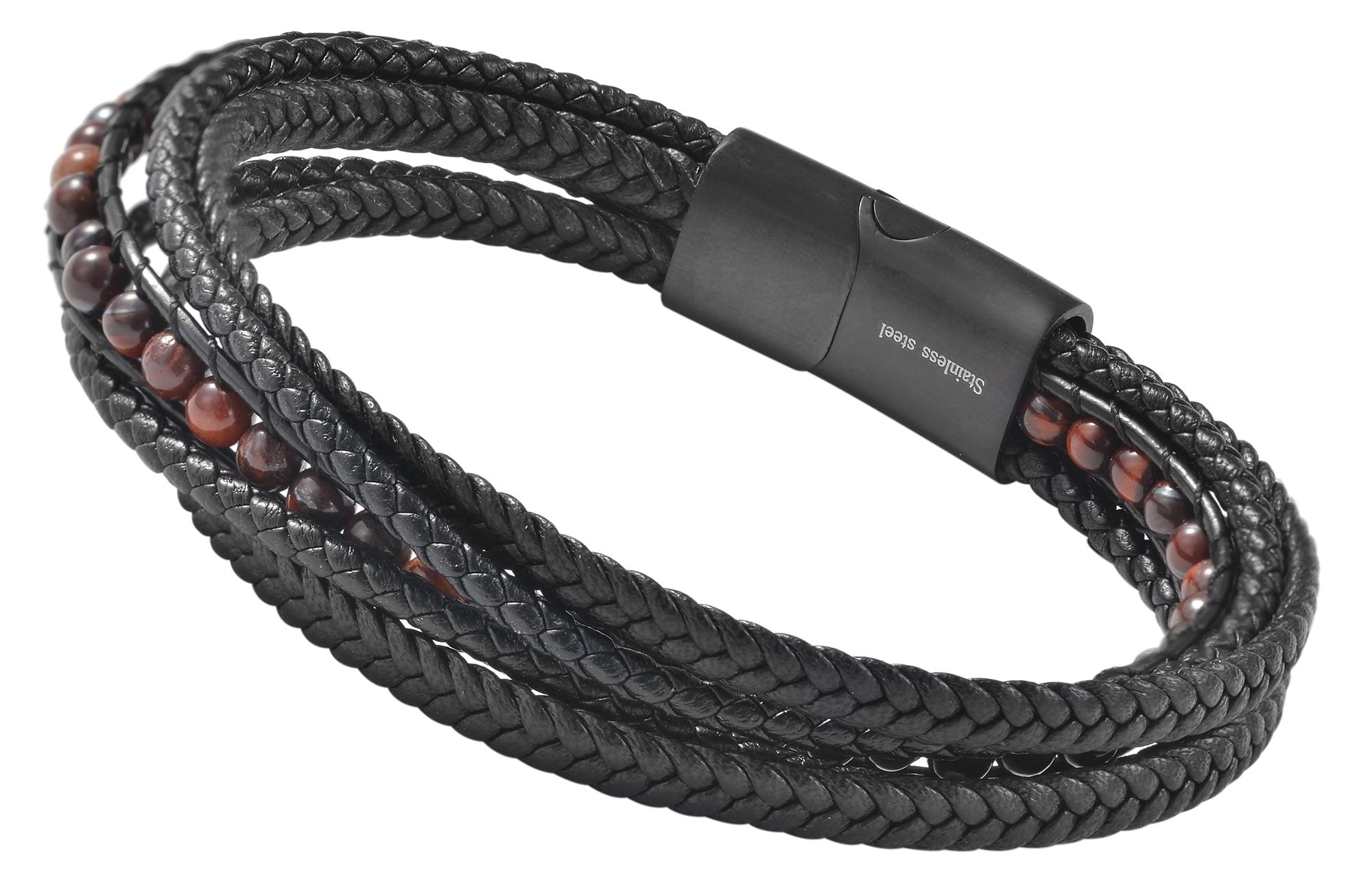 Adelia´s Armband »Unisex Armband – Lederarmband aus Leder mit Tigerauge 23 cm« Zum Verschenken an Menschen, die Ihnen am Herzen liegen