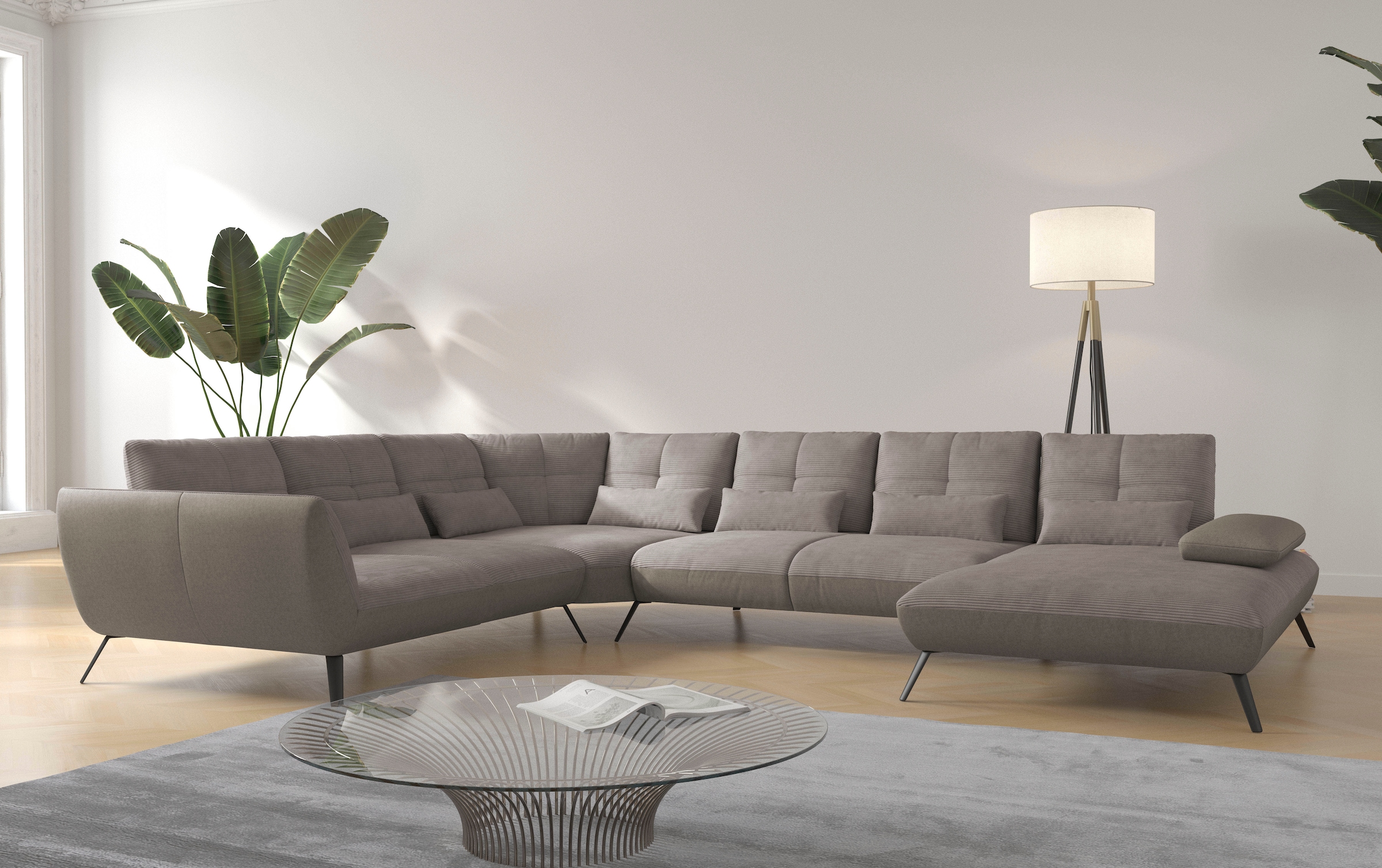 OTTO home Wohnlandschaft "Mikado U-Form" inkl. Sitztiefenverstellung und Ar günstig online kaufen