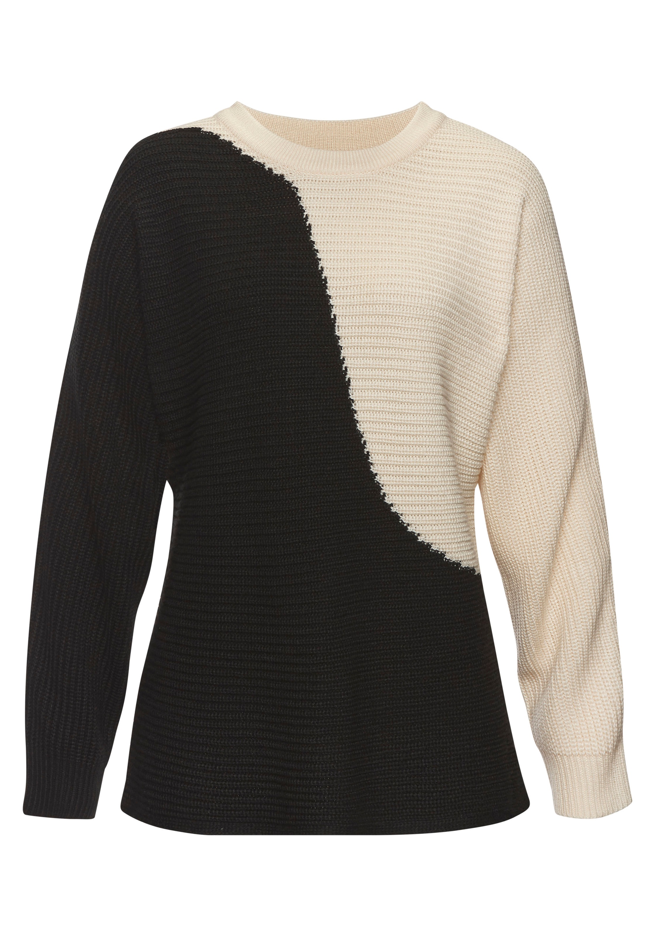 Vivance Strickpullover, in Colorblock-Optik, Rundhals günstig online kaufen