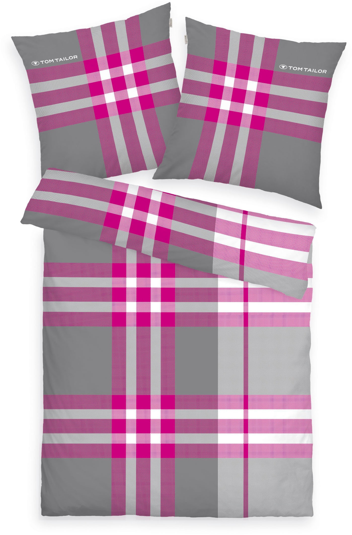 Thumbnail - TOM TAILOR HOME Bettwäsche "Nick in Gr. 135x200 oder 155x220 cm" 3 Stk. tlg. mit Gratiszugabe Gästehandtuch